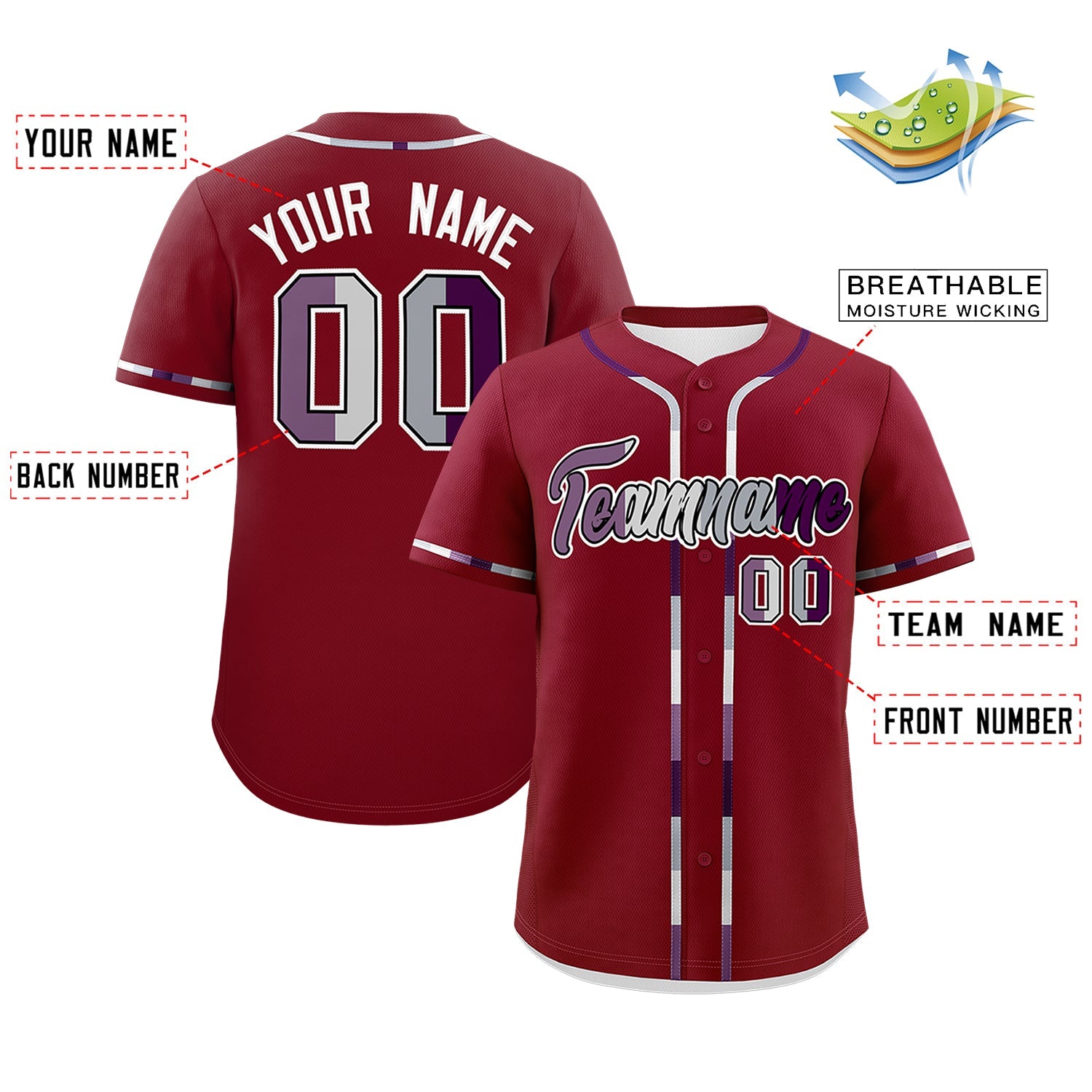 Custom Crimson Genderless For Pride Month Classic Style Baseball Jersey| KXKSHOP