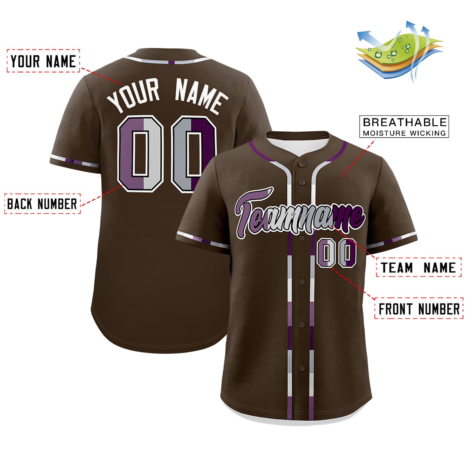 Custom Brown Genderless For Pride Month Classic Style Baseball Jersey| KXKSHOP