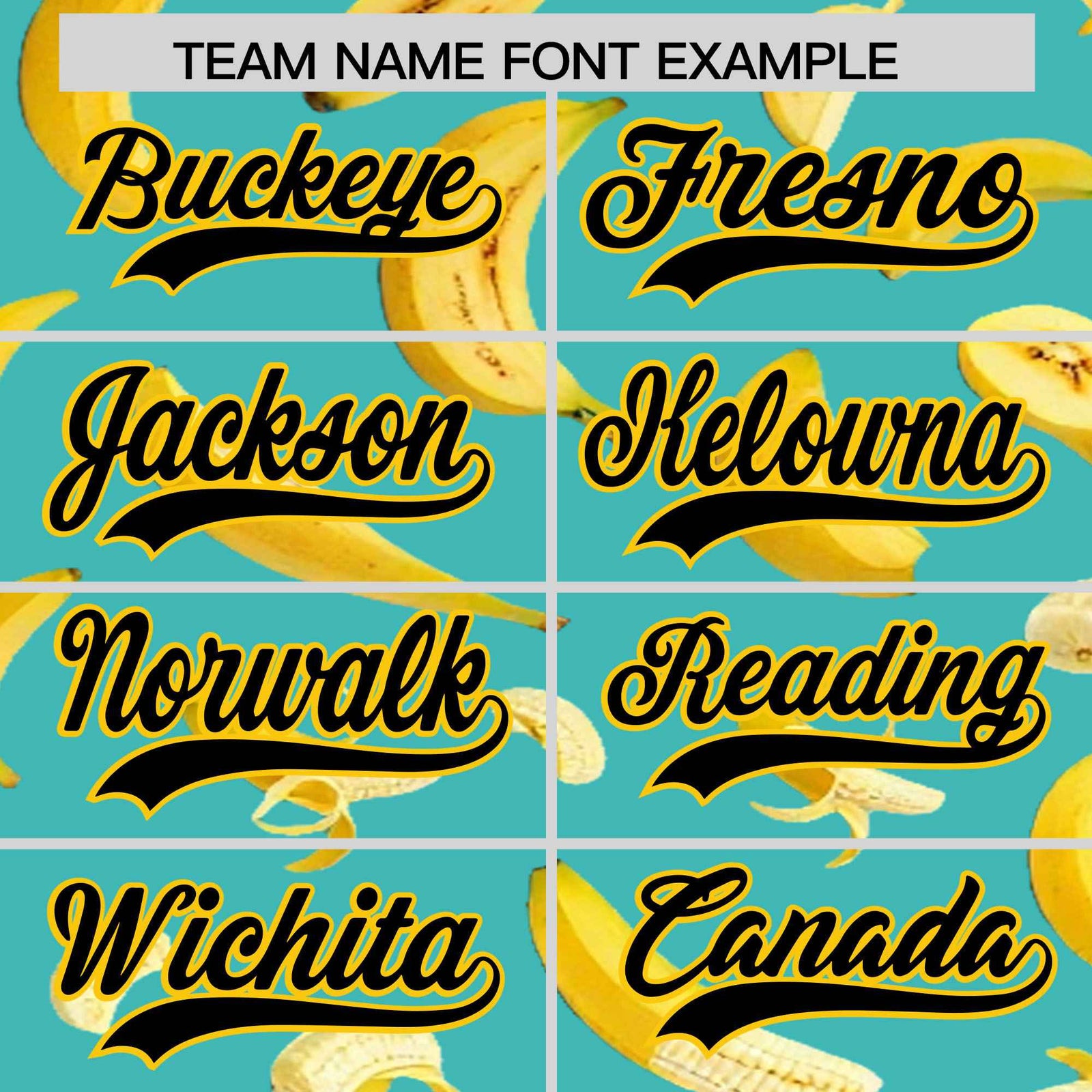 Custom Teal Banana Graffiti Pattern Fashion Authentic Baseball Jersey | Graffiti Pattern | Embroidery&Dye-sublimation printing | KXKSHOP