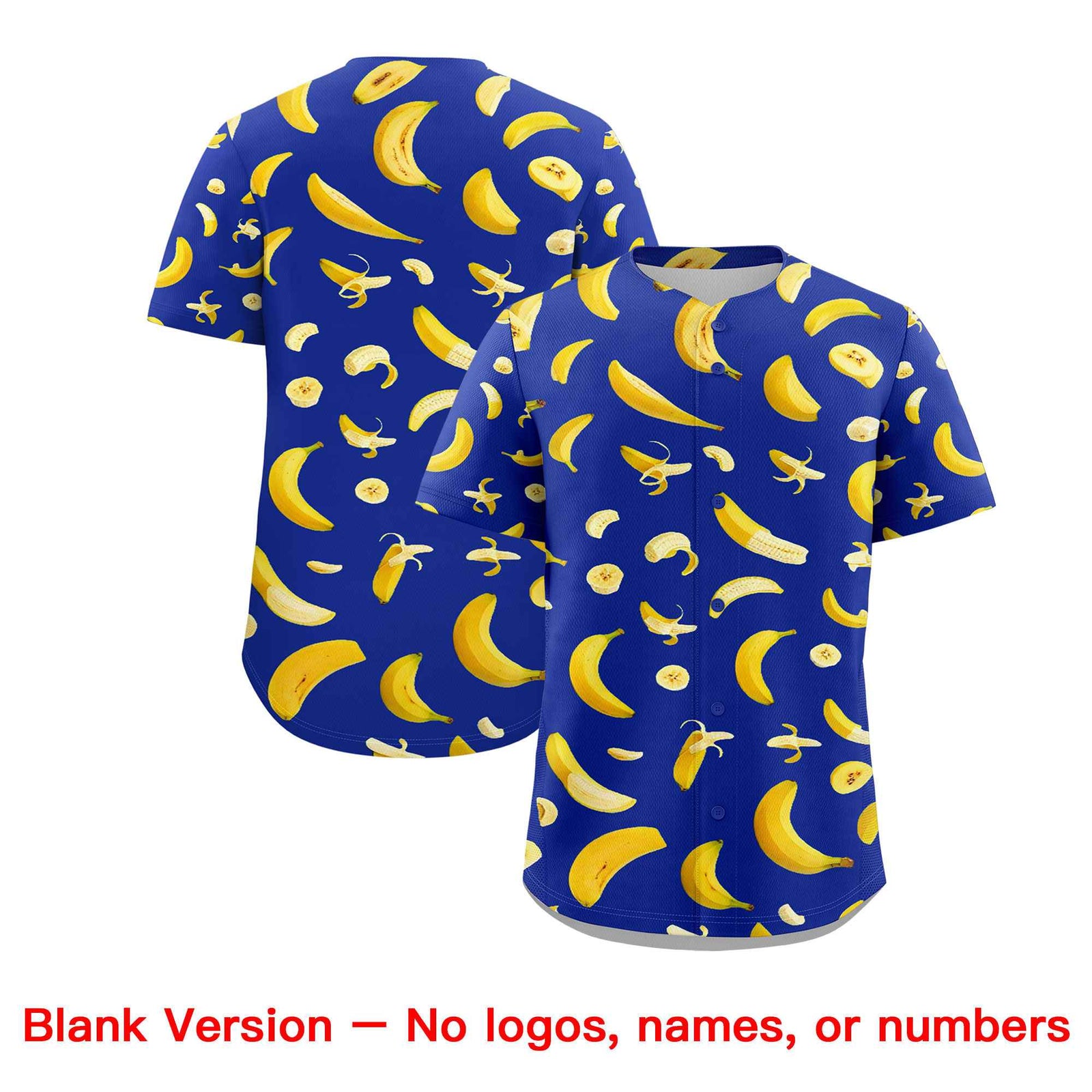 Custom Royal Blue Banana Graffiti Pattern Fashion Authentic Baseball Jersey | Graffiti Pattern | Embroidery&Dye-sublimation printing | KXKSHOP