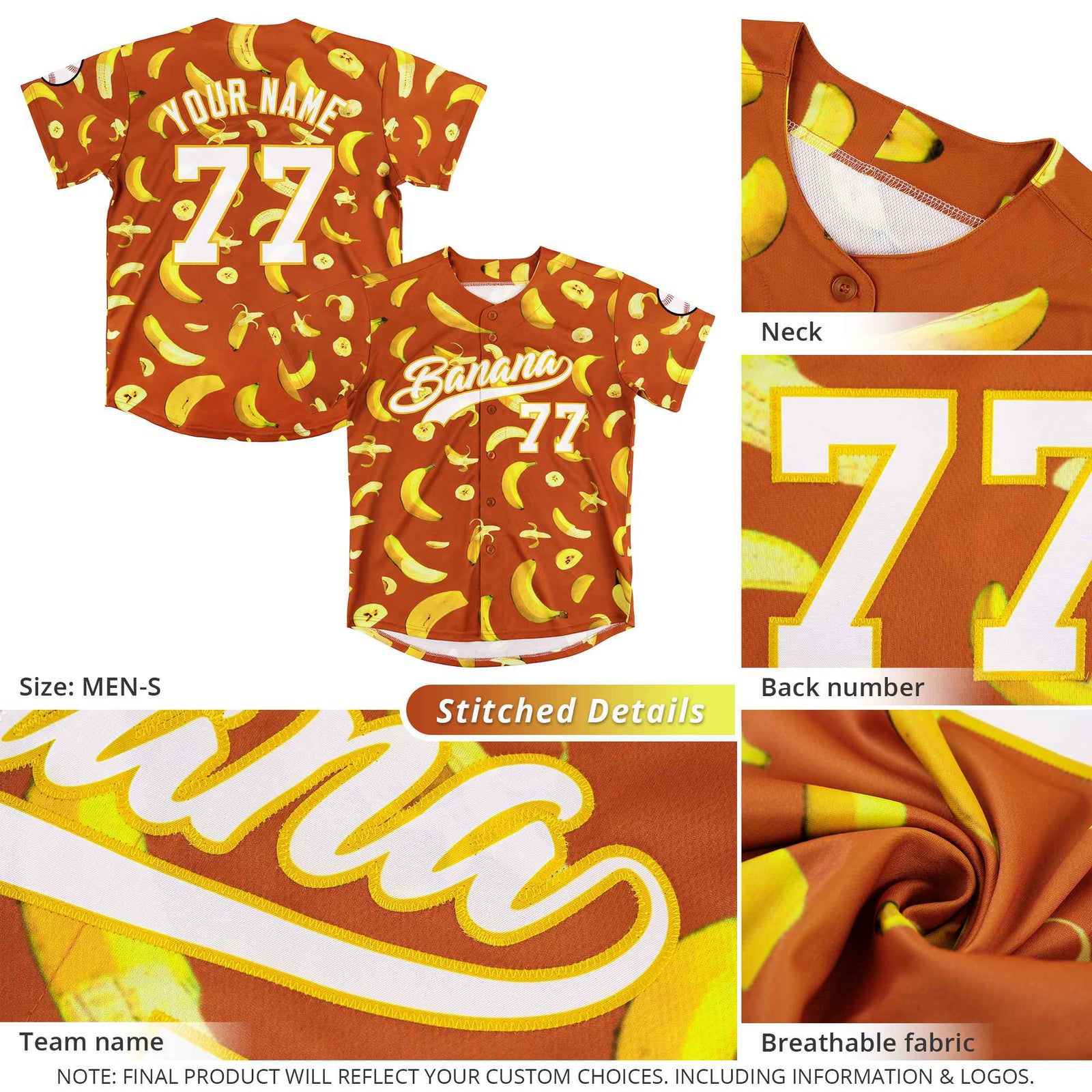 Custom Gray Banana Graffiti Pattern Fashion Authentic Baseball Jersey | Graffiti Pattern | Embroidery&Dye-sublimation printing | KXKSHOP