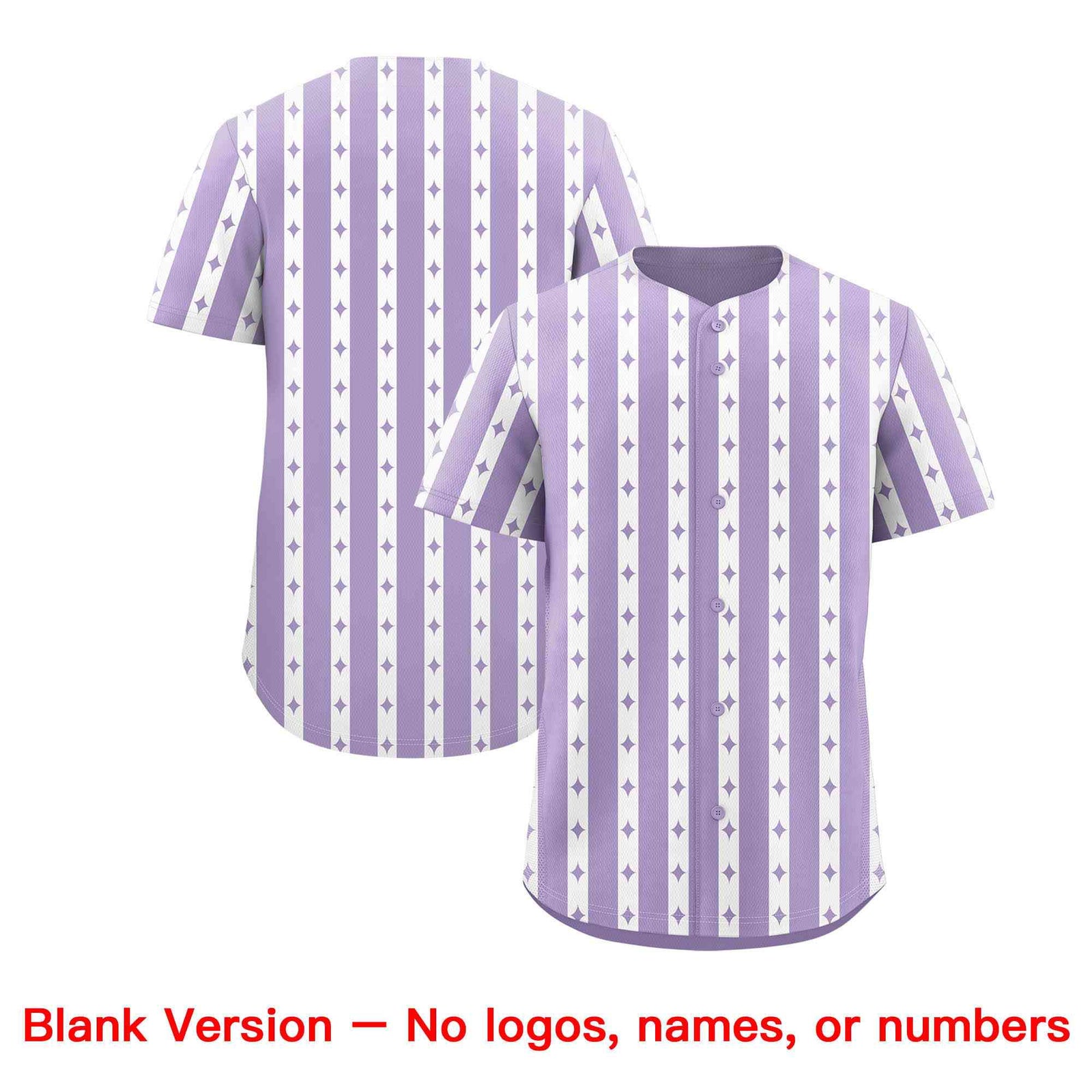 Custom Light Purple White Star Pattern Thick Stripes Baseball Jersey| KXKSHOP