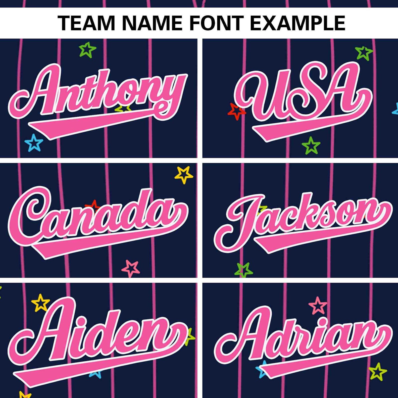 Custom Navy Pink Stripe Fashion Personalized Star Pattern Authentic Baseball Jersey