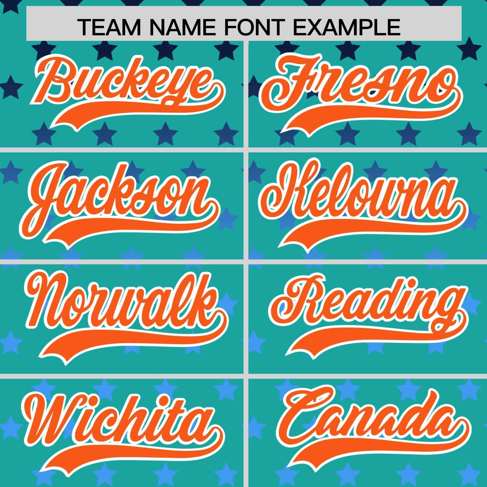 Custom Aqua Orange-White Raglan Sleeve Personalized Star Print Authentic Baseball Jersey