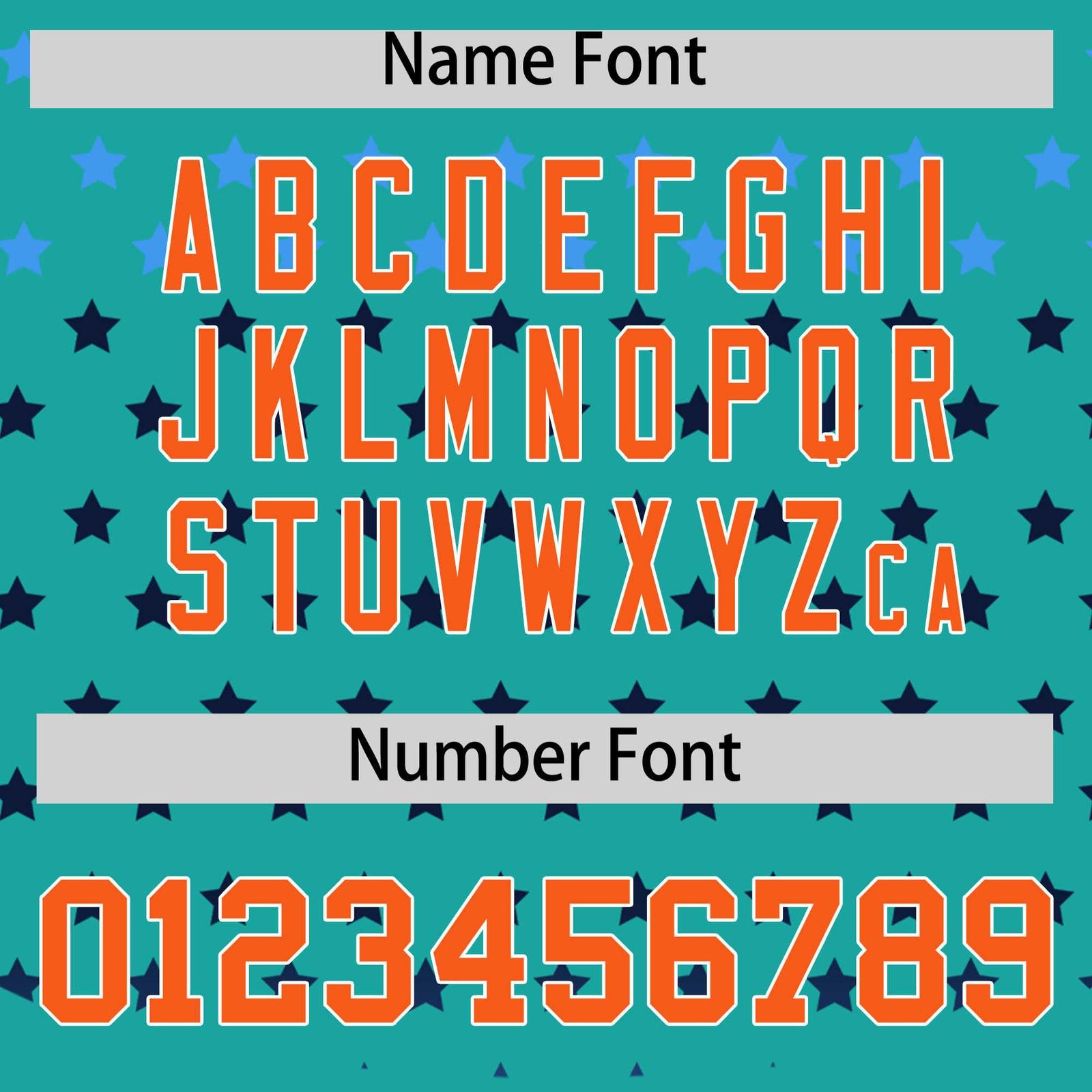 Custom Aqua Orange-White Raglan Sleeve Personalized Star Print Authentic Baseball Jersey