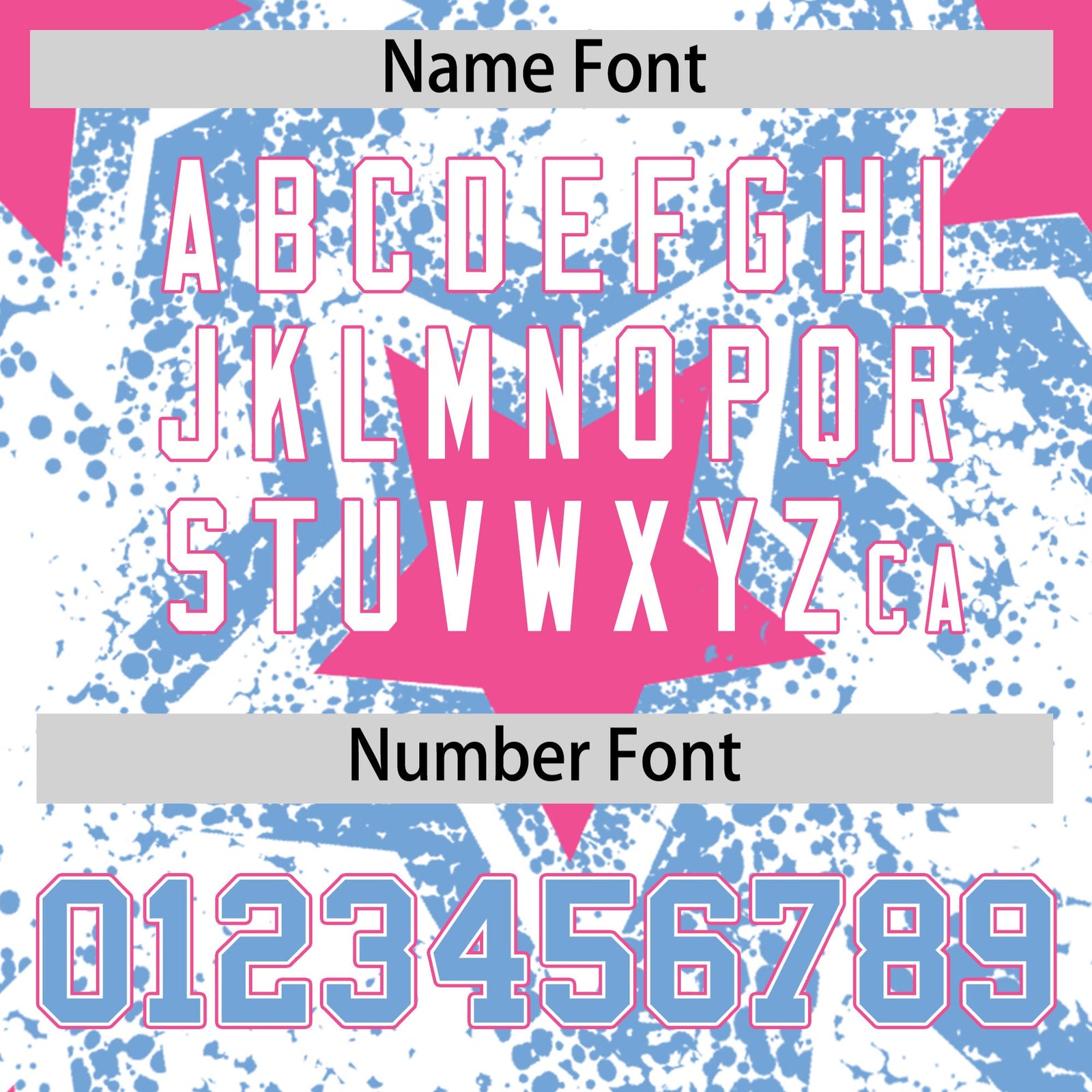 Custom White Light Blue Pink Star Graffiti Team Baseball Jerseys With Custom Names, Numbers & Logos Stretch Fabric Baseball Jersey| KXKSHOP
