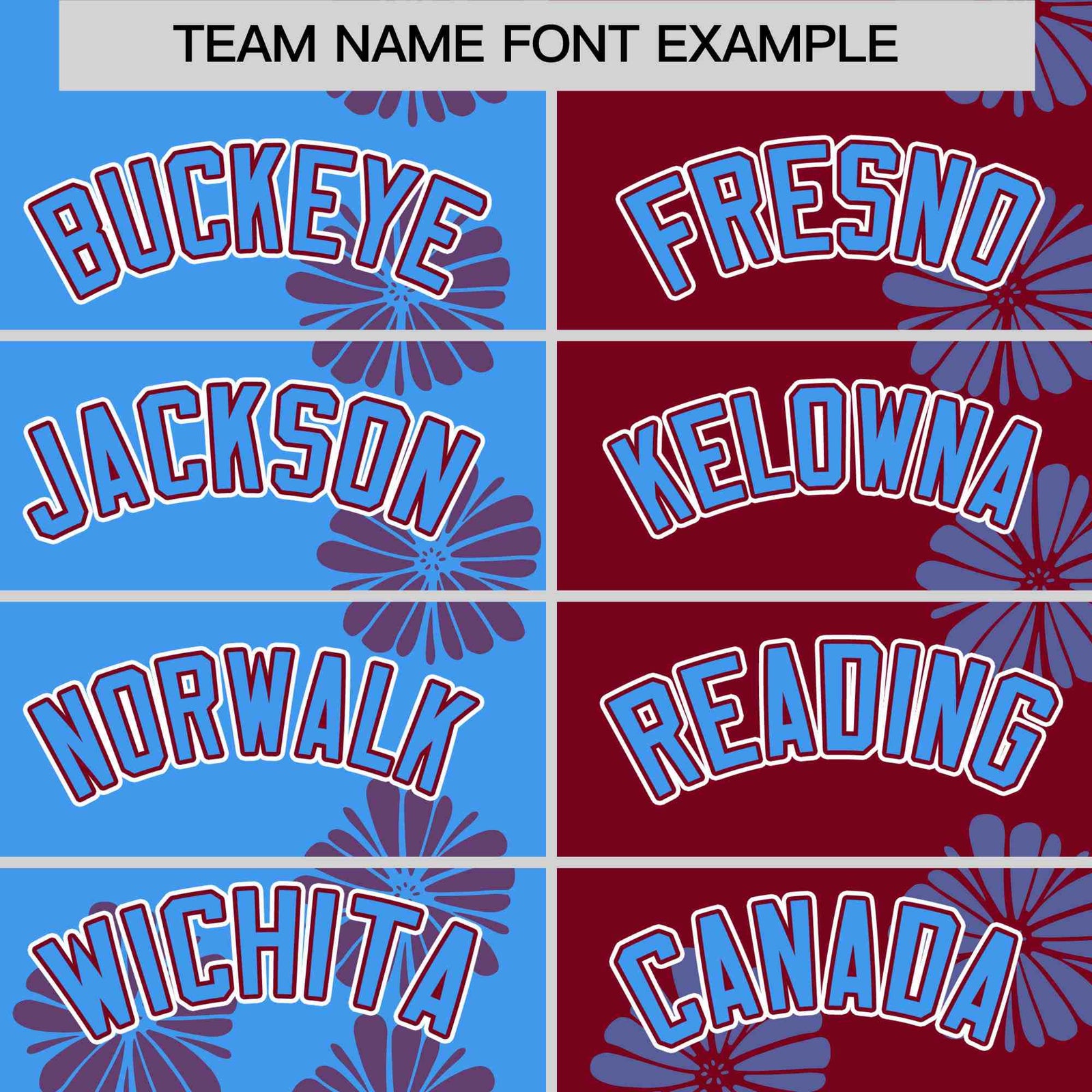 Custom Powder Blue Crimson Split Fashion Flower Graffiti Pattern Authentic Baseball Jersey