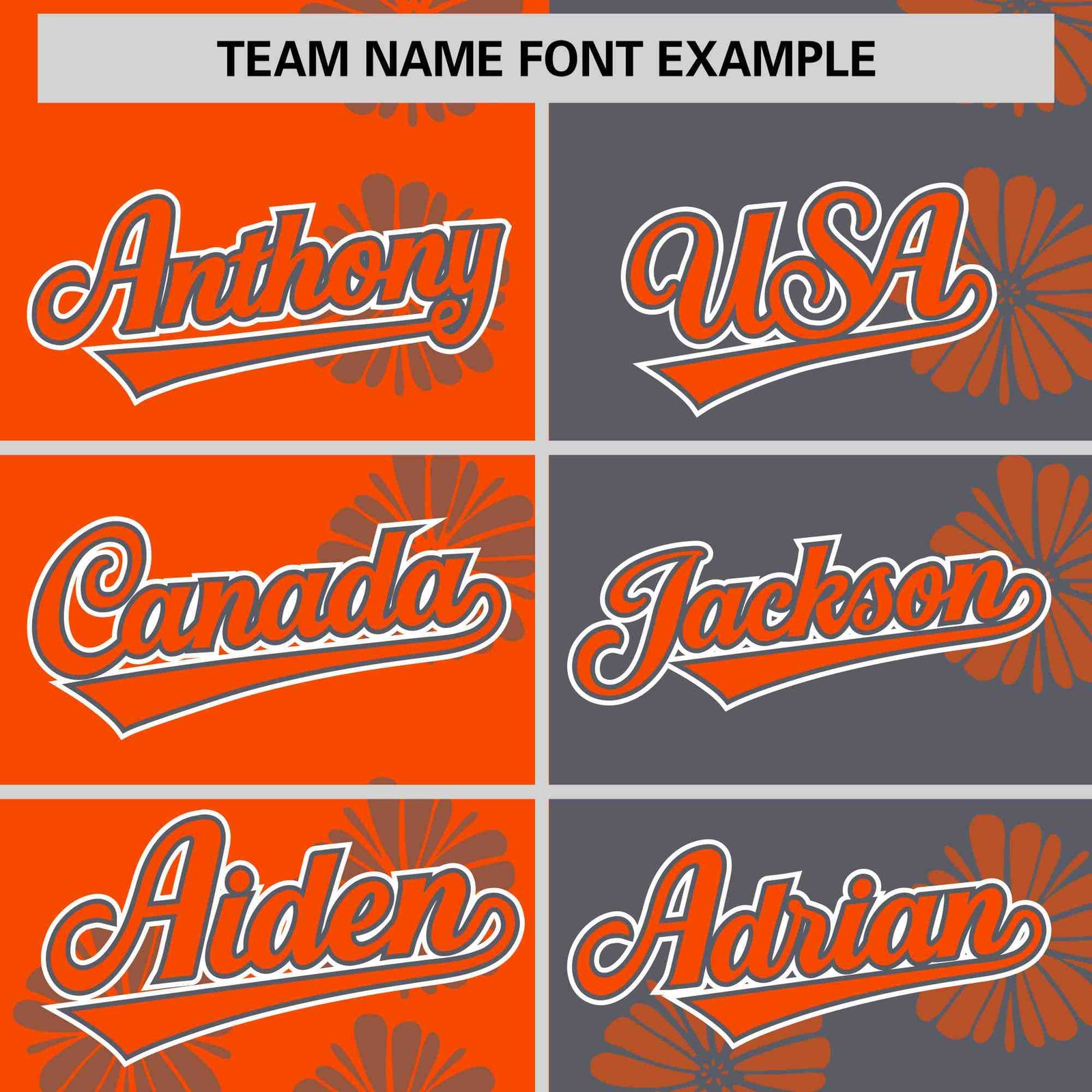 Custom Orange Dark Gray Split Fashion Flower Graffiti Pattern Authentic Baseball Jersey