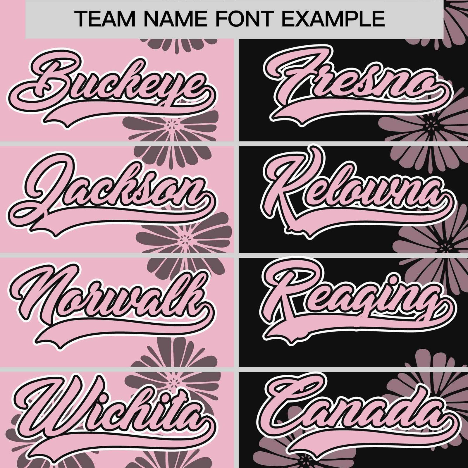 Custom Light Pink Black Split Fashion Flower Graffiti Pattern Authentic Baseball Jersey
