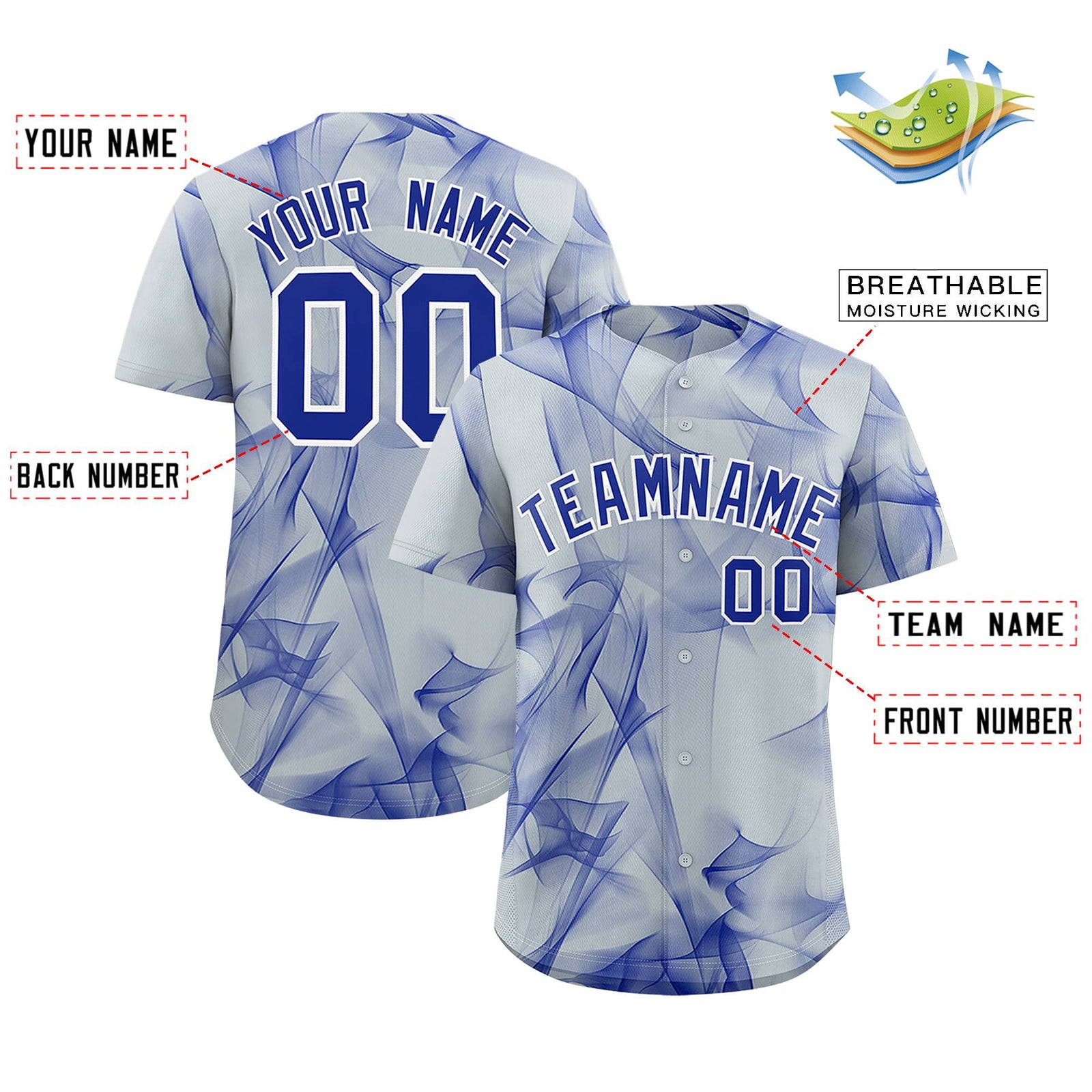 Custom Silver Fumes Graffiti Pattern Authentic Baseball Jersey