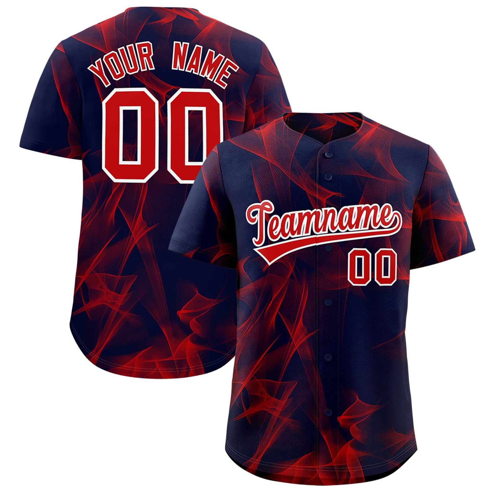 Custom Navy Fumes Graffiti Pattern Authentic Baseball Jersey