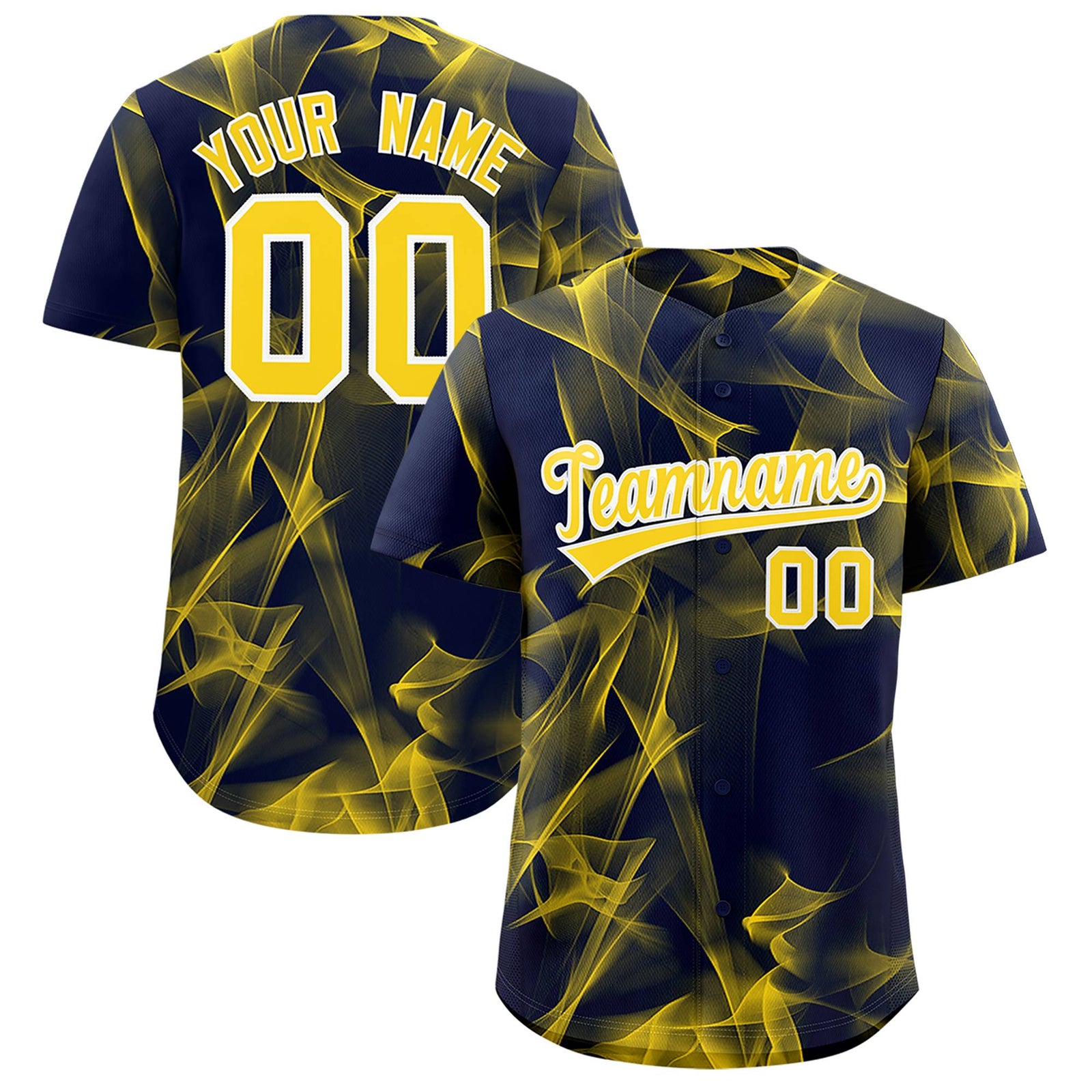 Custom Navy Fumes Graffiti Pattern Authentic Baseball Jersey