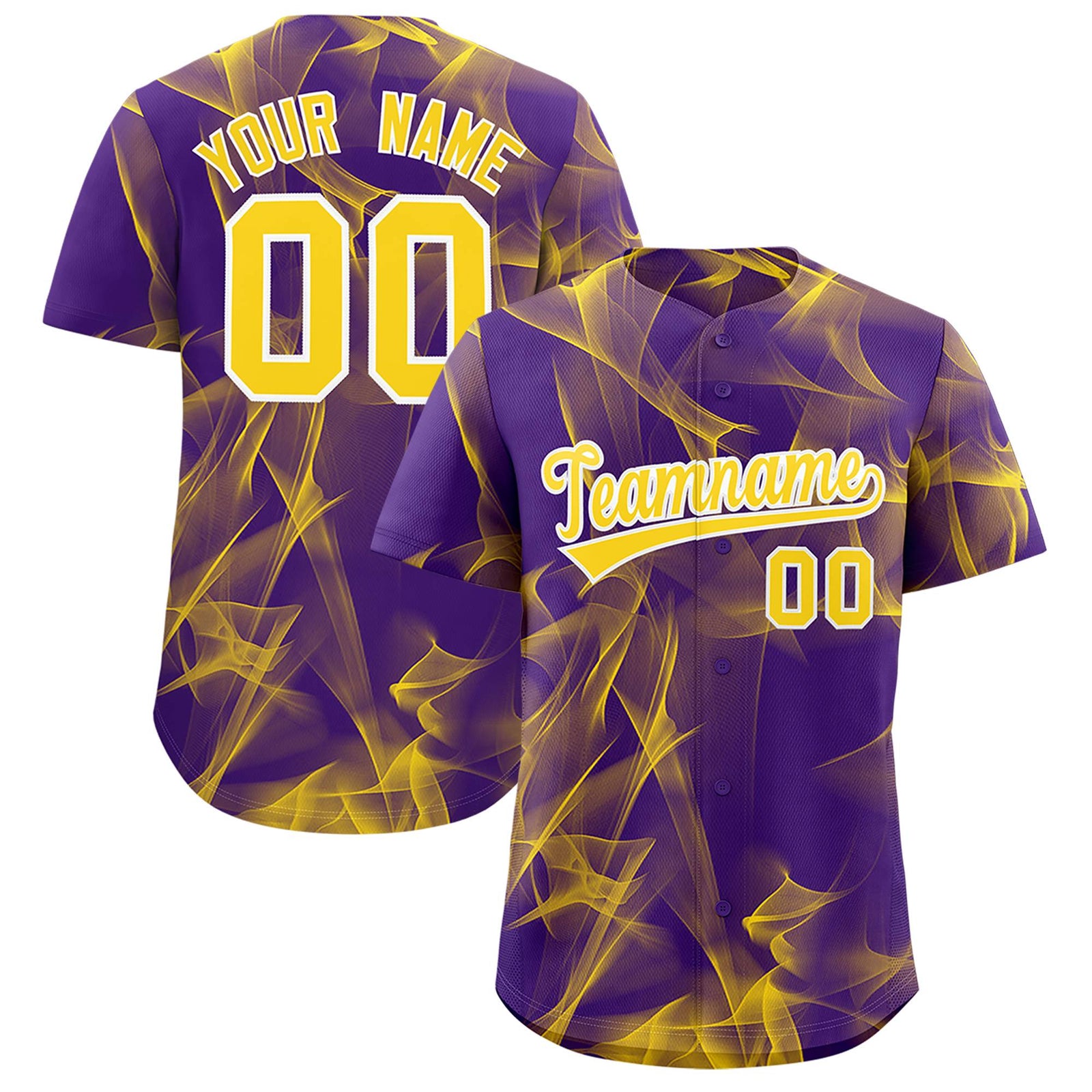 Custom Purple Fumes Graffiti Pattern Authentic Baseball Jersey
