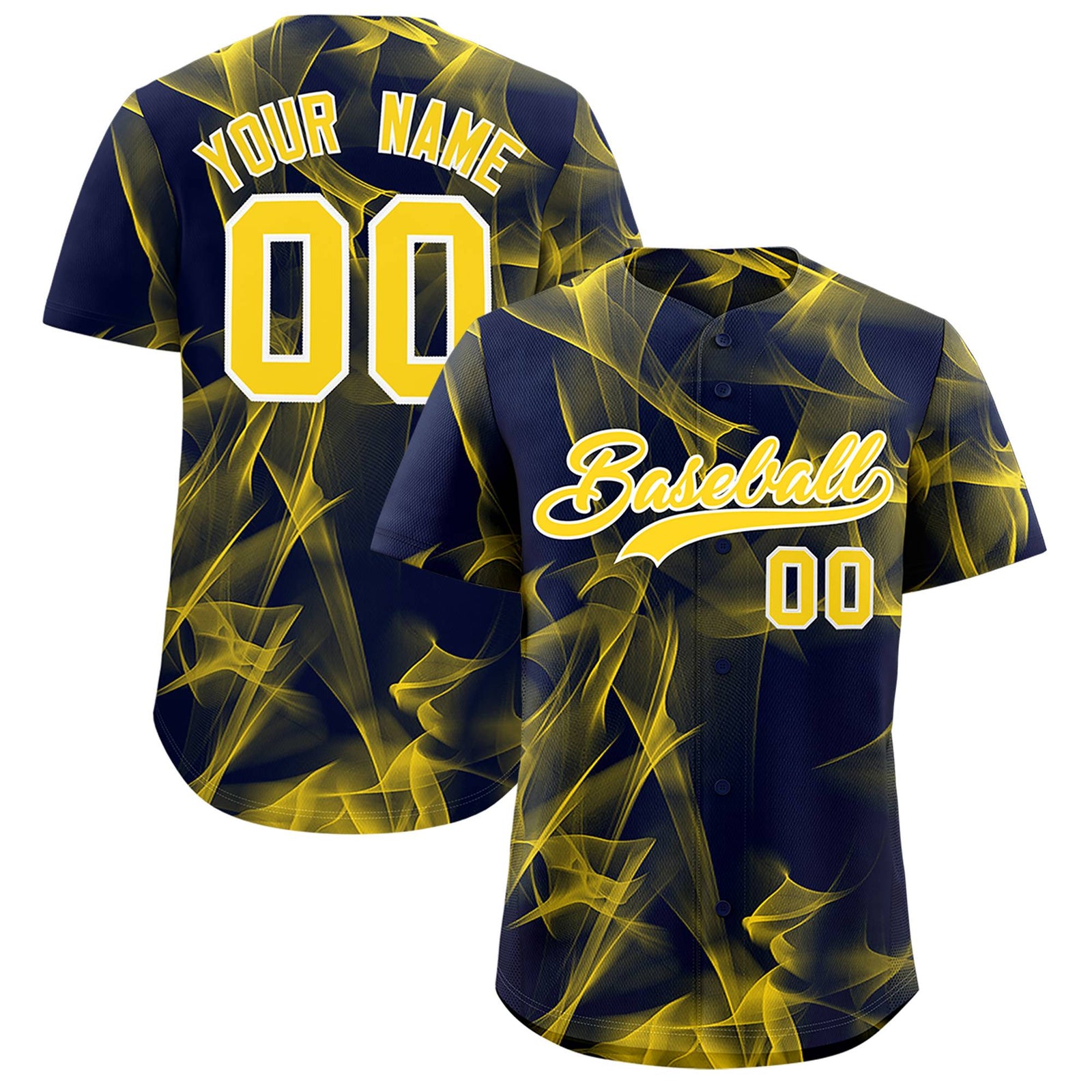 Custom Navy Fumes Graffiti Pattern Authentic Baseball Jersey