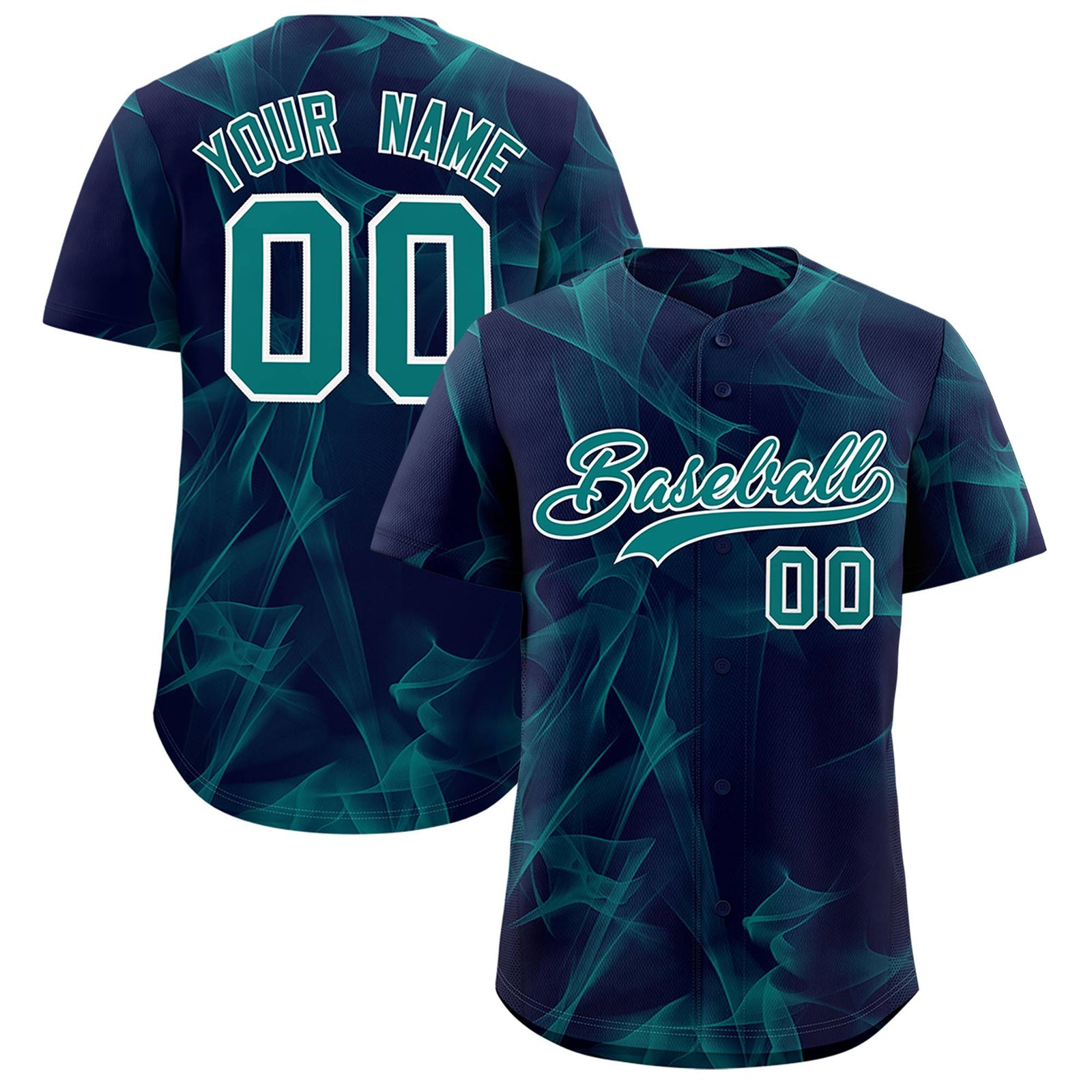 Custom Navy Fumes Graffiti Pattern Authentic Baseball Jersey