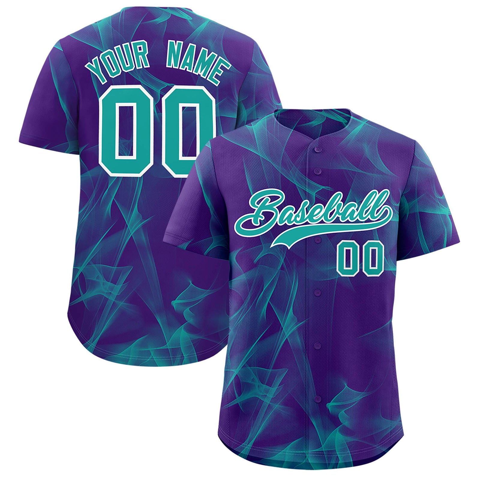 Custom Purple Fumes Graffiti Pattern Authentic Baseball Jersey