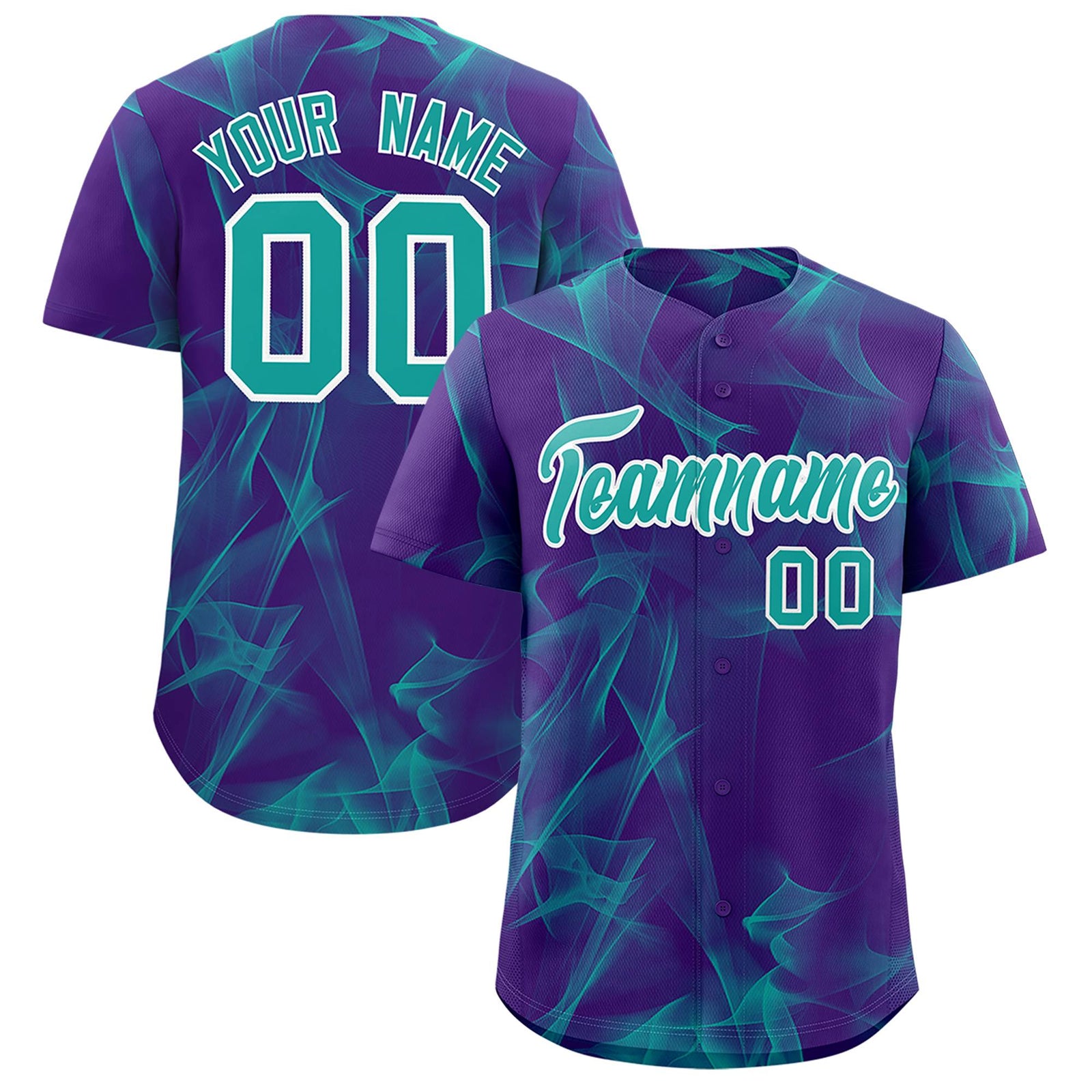 Custom Purple Fumes Graffiti Pattern Authentic Baseball Jersey