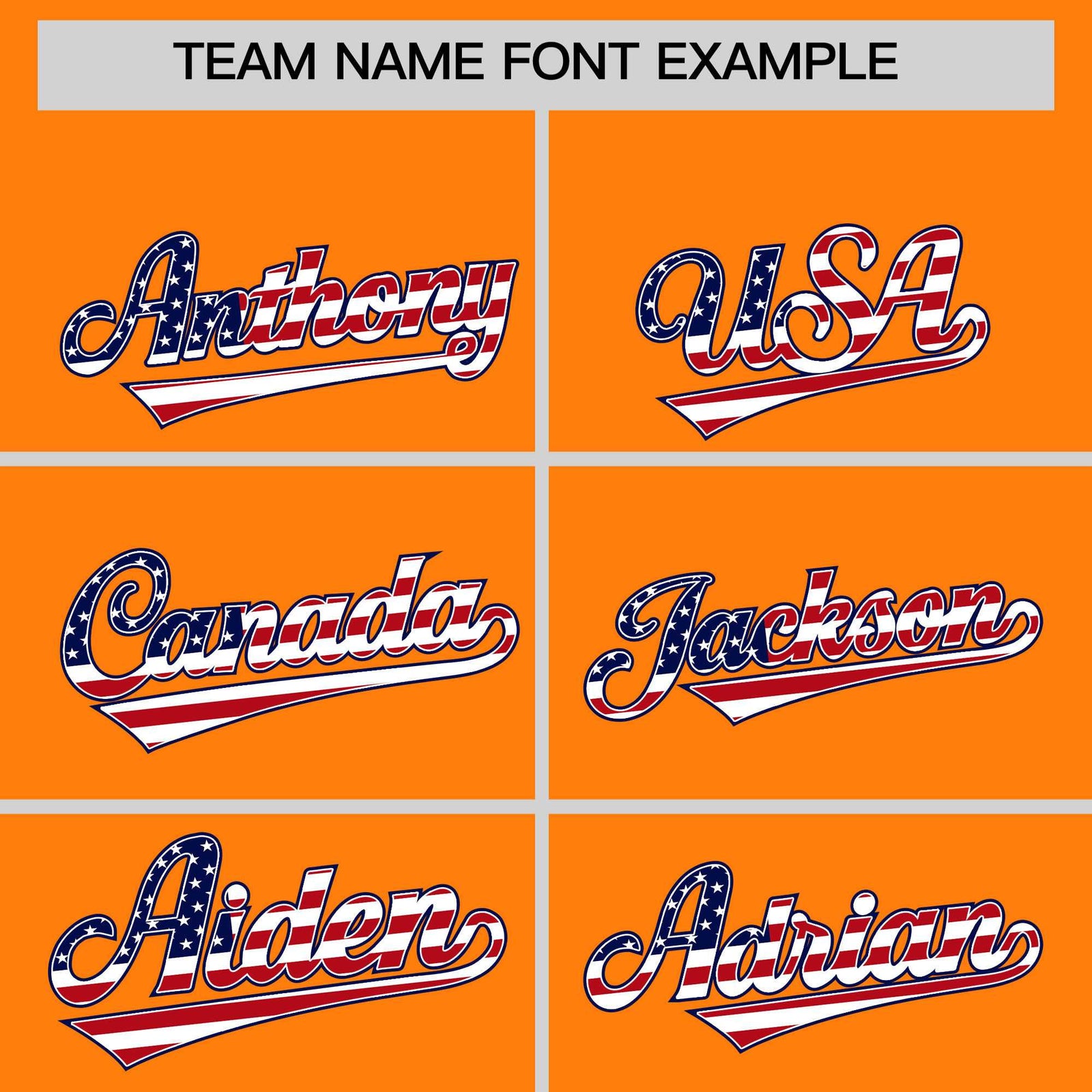 Custom Orange American Flag Design Personalized Baseball Jersey