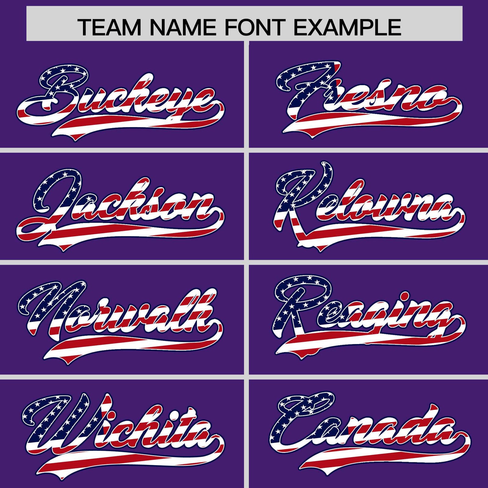 Custom Purple American Flag Design Personalized Baseball Jersey