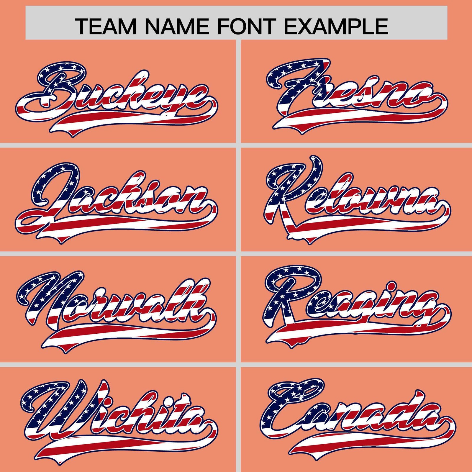 Custom Light Orange American Flag Design Personalized Baseball Jersey