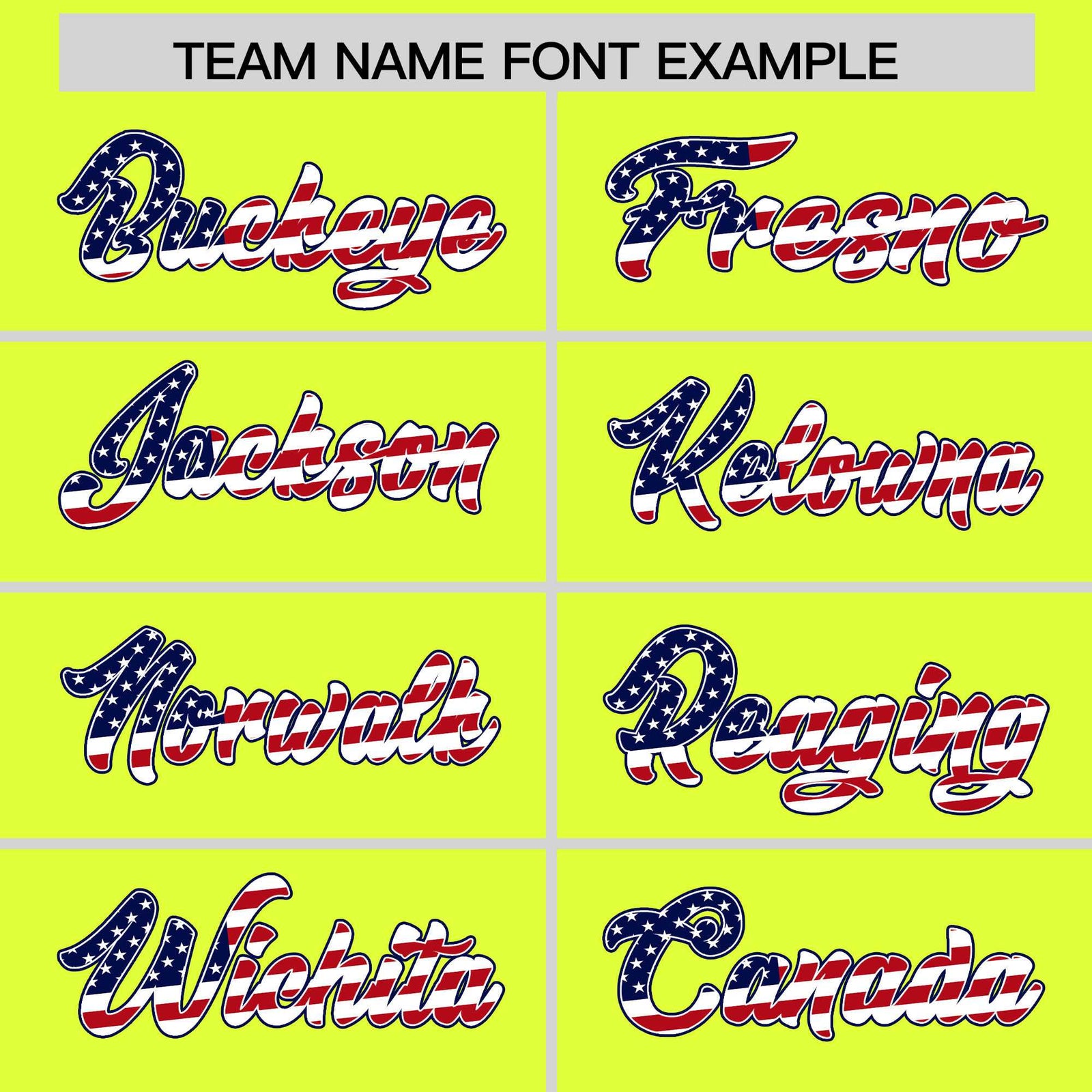 Custom Fluorescent Green American Flag Design Personalized Baseball Jersey