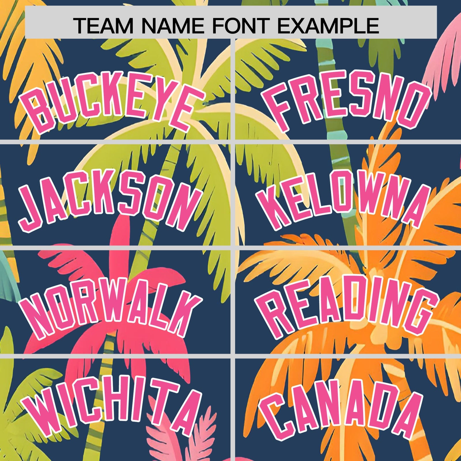 Custom Pink White Palm Tree Pattern Graffiti Hawaiian Style Baseball Jersey| KXKSHOP