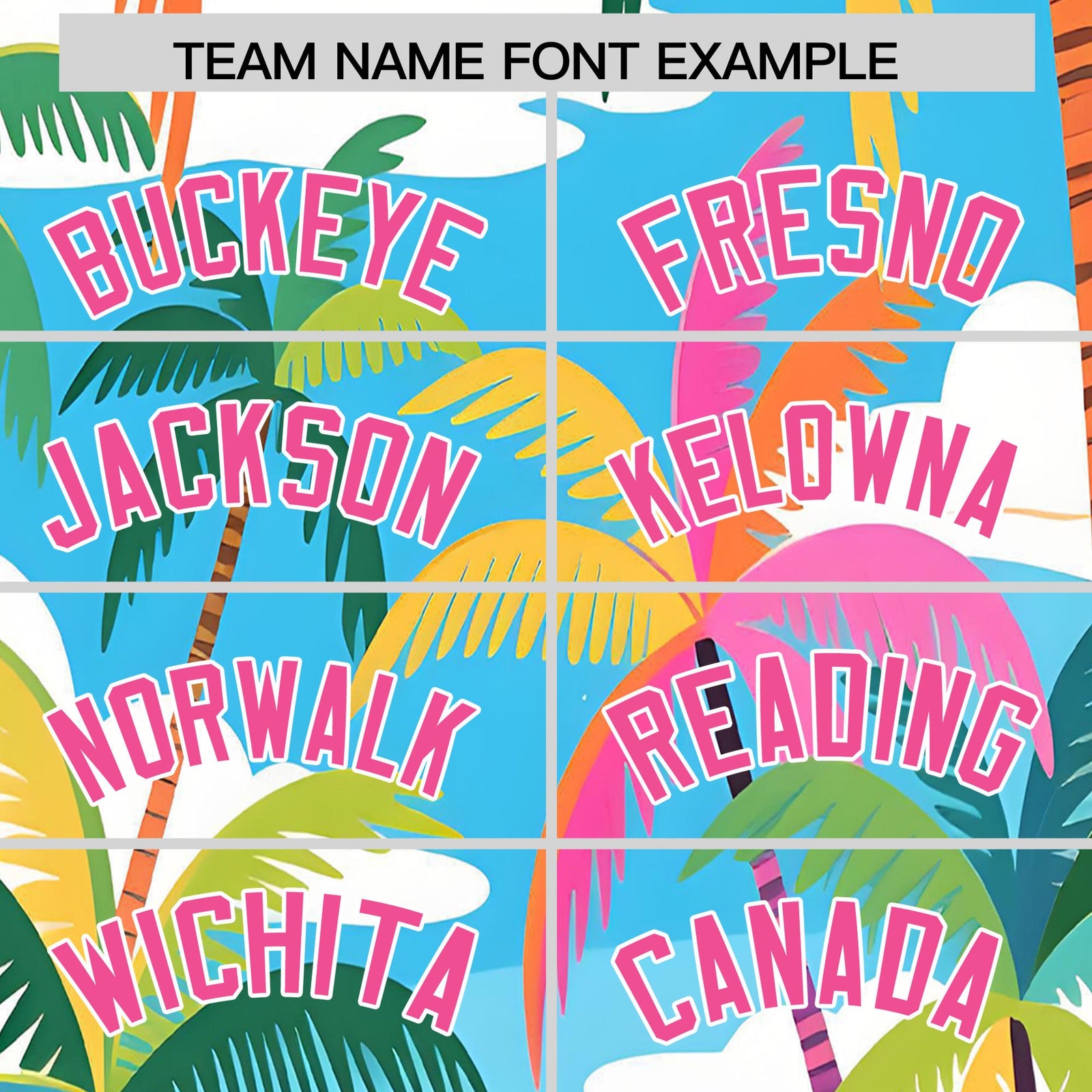 Custom Pink White Seaside Palm Tree Pattern Graffiti Hawaiian Style Baseball Jersey| KXKSHOP