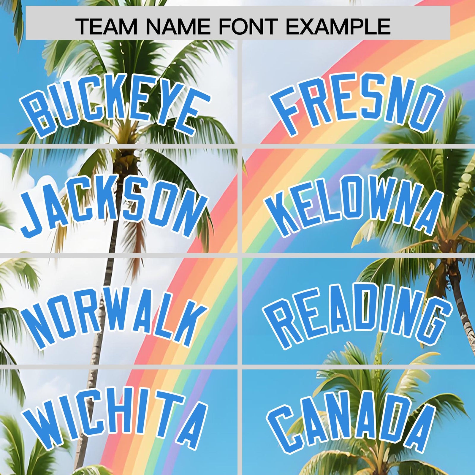 Custom Light Blue White Palm Tree Pattern Graffiti Hawaiian Style Baseball Jersey| KXKSHOP