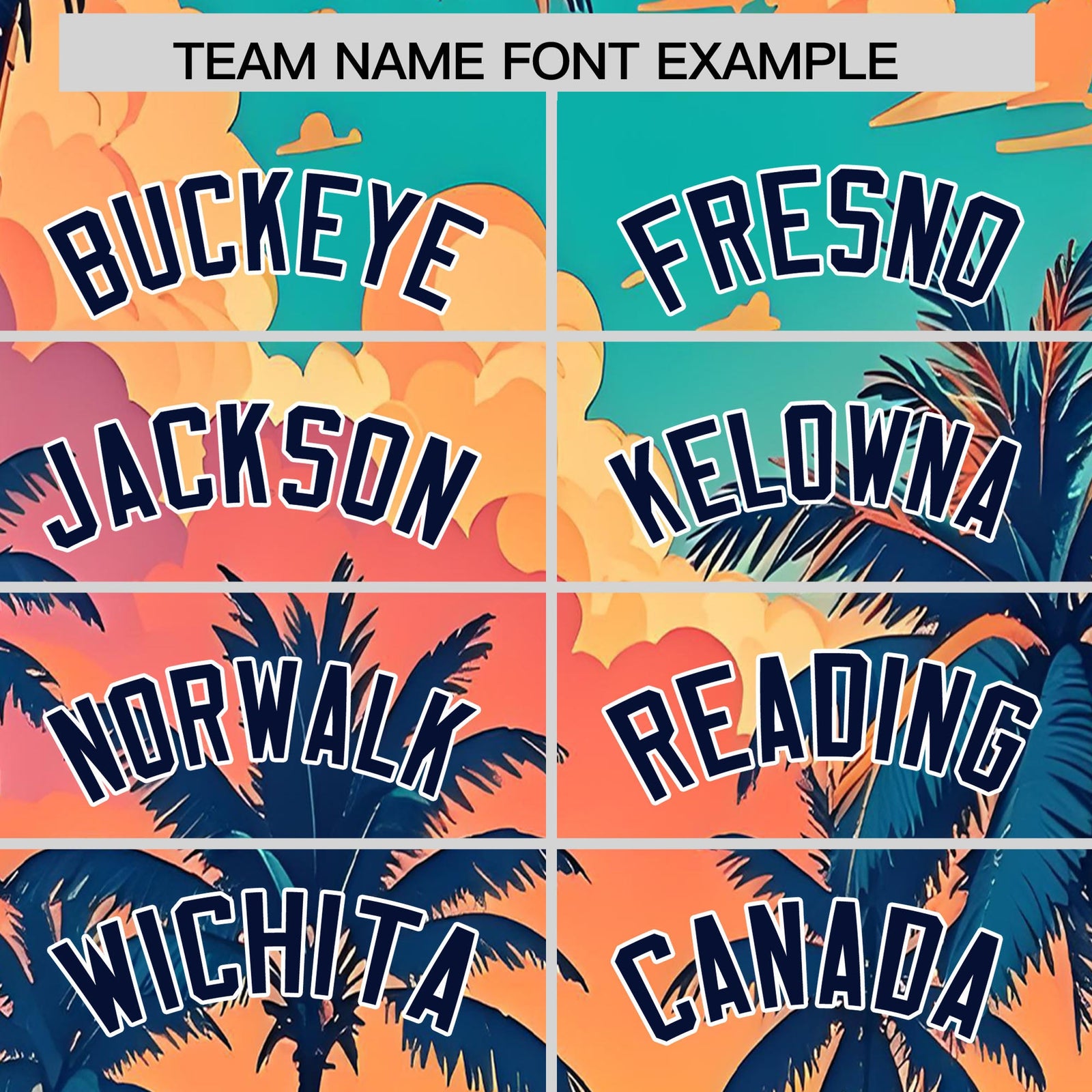 Custom Navy White Sunset Palm Tree Pattern Graffiti Hawaiian Style Baseball Jersey| KXKSHOP