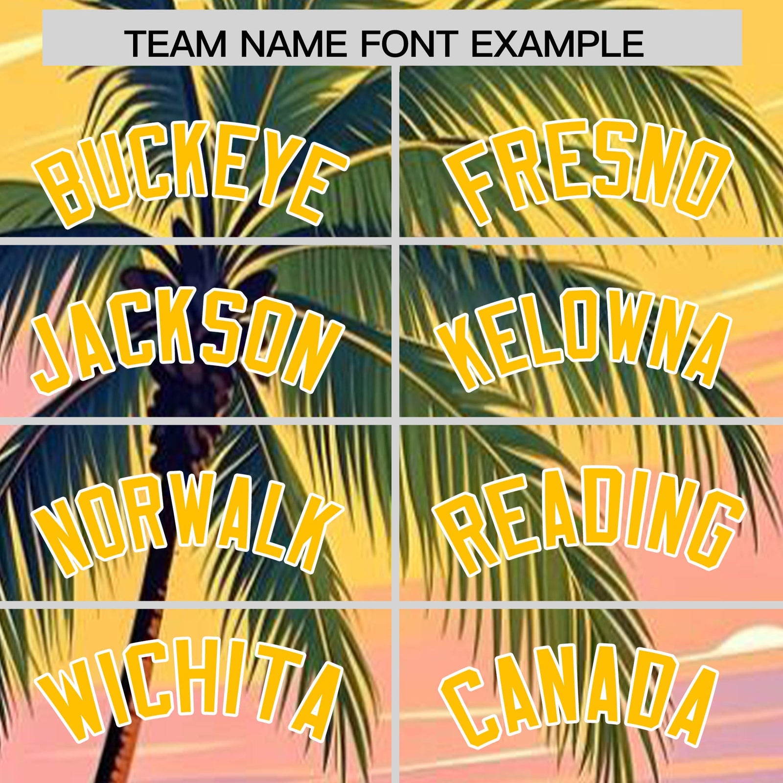 Custom Yellow White Palm Tree Pattern Graffiti Hawaiian Style Baseball Jersey| KXKSHOP