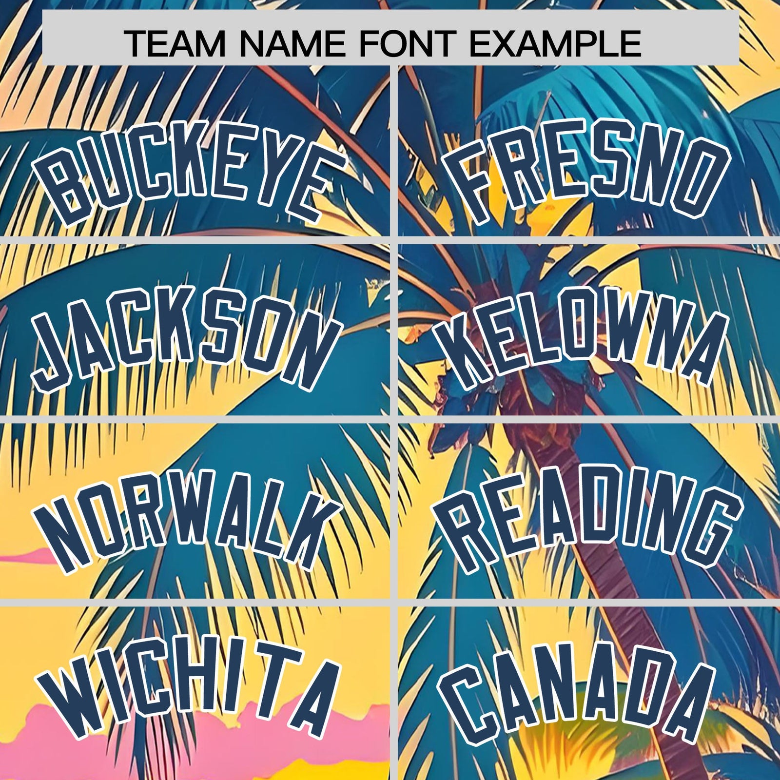 Custom Midnight Blue White Palm Tree Pattern Graffiti Hawaiian Style Baseball Jersey| KXKSHOP