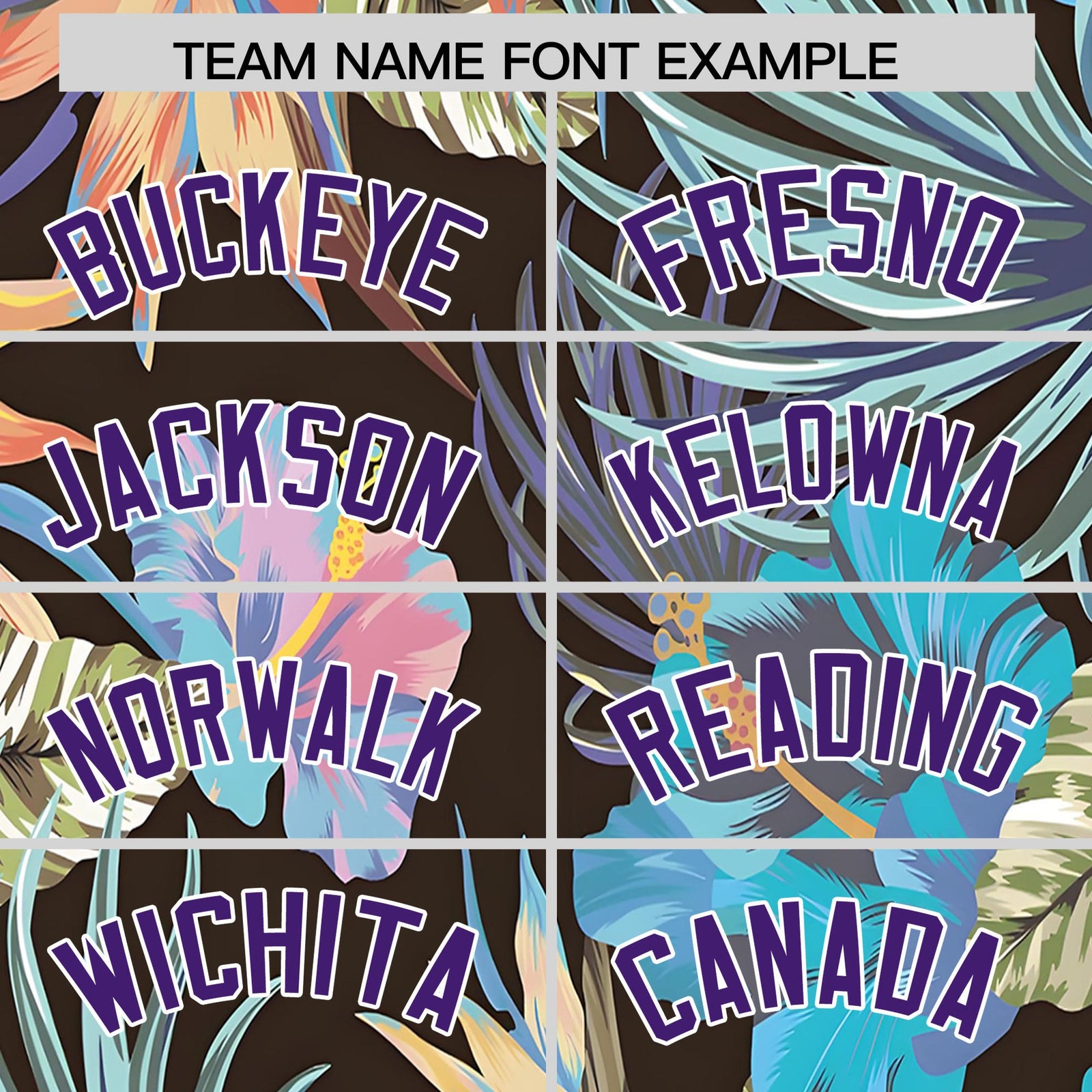 Custom Purple White Palm Tree Pattern Graffiti Hawaiian Style Baseball Jersey| KXKSHOP