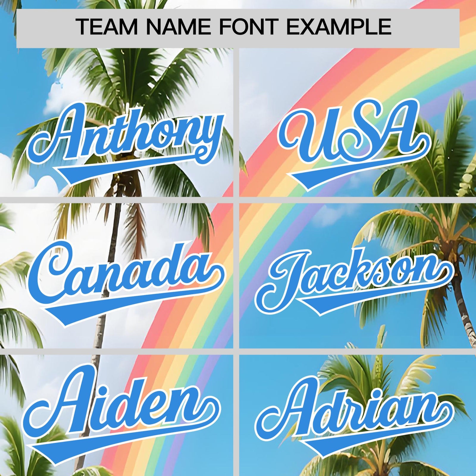 Custom Light Blue White Palm Tree Pattern Graffiti Hawaiian Style Baseball Jersey| KXKSHOP