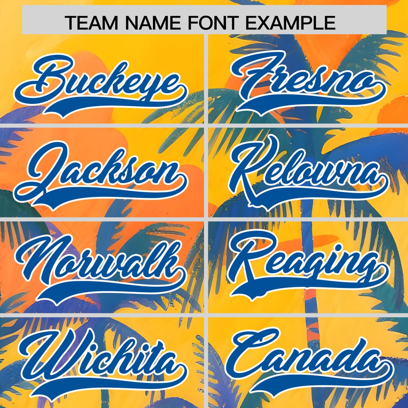 Custom Royal White Palm Tree Pattern Graffiti Hawaiian Style Baseball Jersey| KXKSHOP