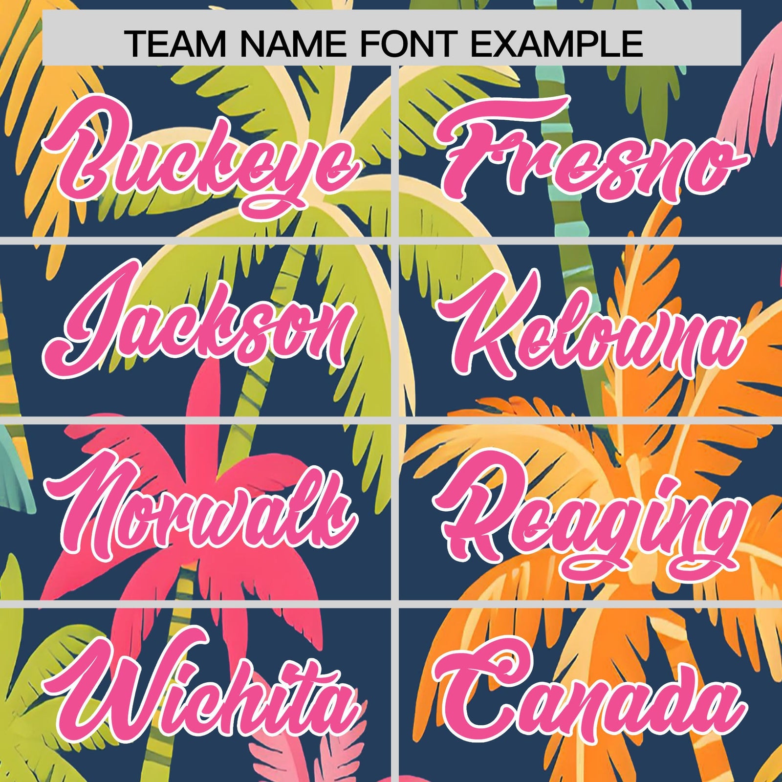 Custom Pink White Palm Tree Pattern Graffiti Hawaiian Style Baseball Jersey| KXKSHOP