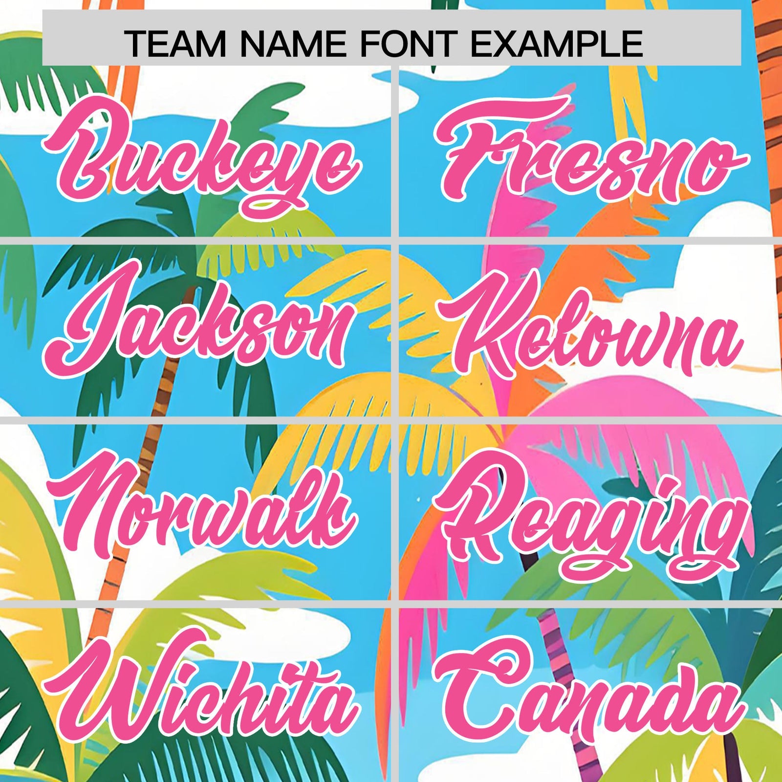 Custom Pink White Seaside Palm Tree Pattern Graffiti Hawaiian Style Baseball Jersey| KXKSHOP