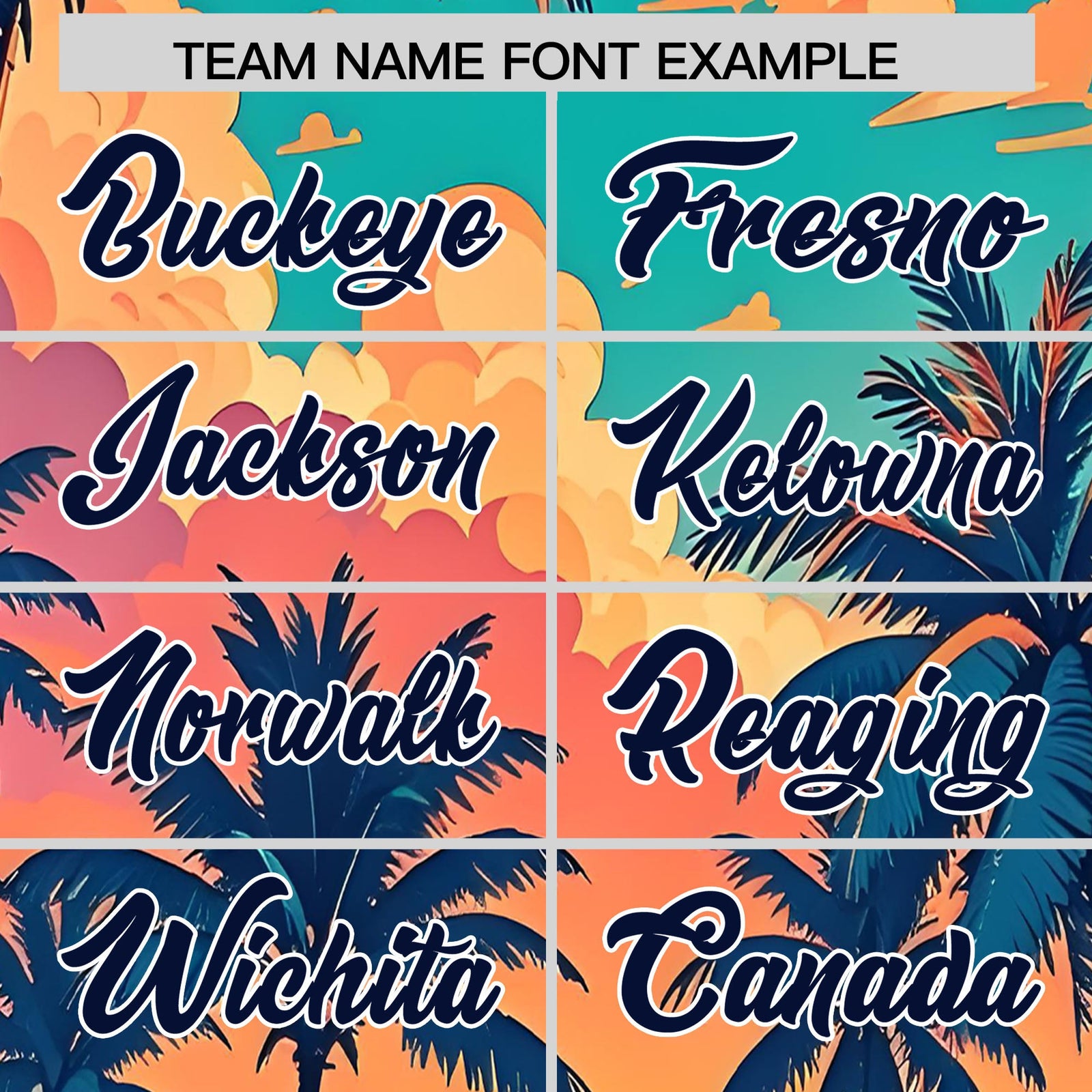 Custom Navy White Sunset Palm Tree Pattern Graffiti Hawaiian Style Baseball Jersey| KXKSHOP