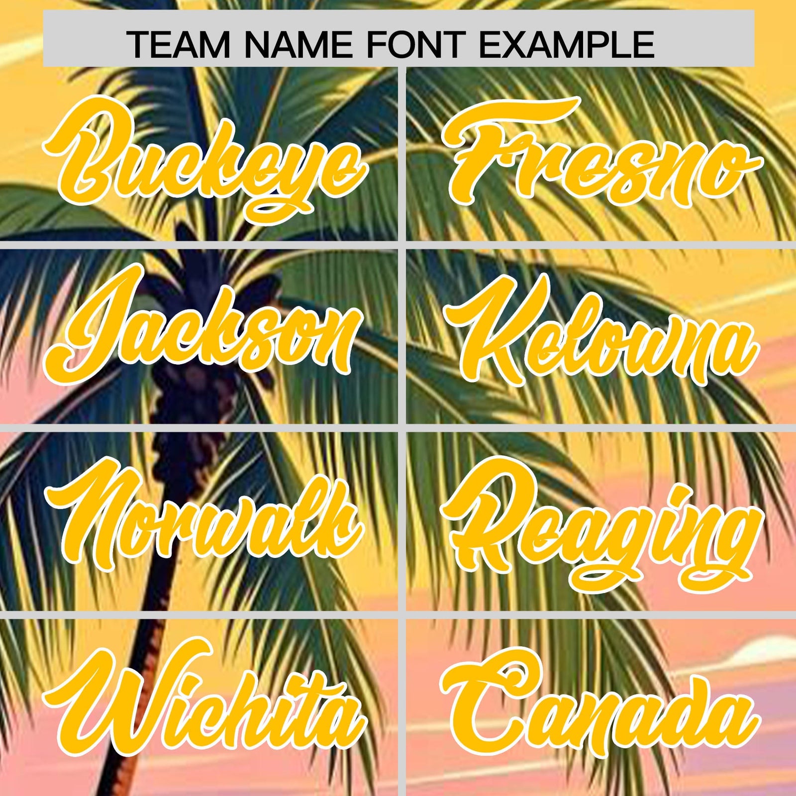 Custom Yellow White Palm Tree Pattern Graffiti Hawaiian Style Baseball Jersey| KXKSHOP