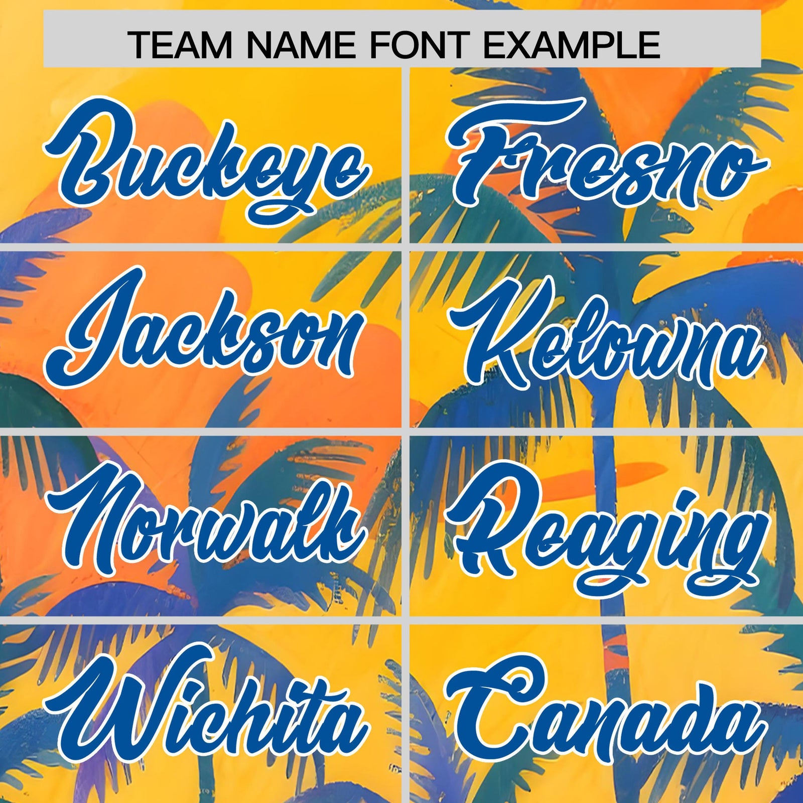 Custom Royal White Palm Tree Pattern Graffiti Hawaiian Style Baseball Jersey| KXKSHOP