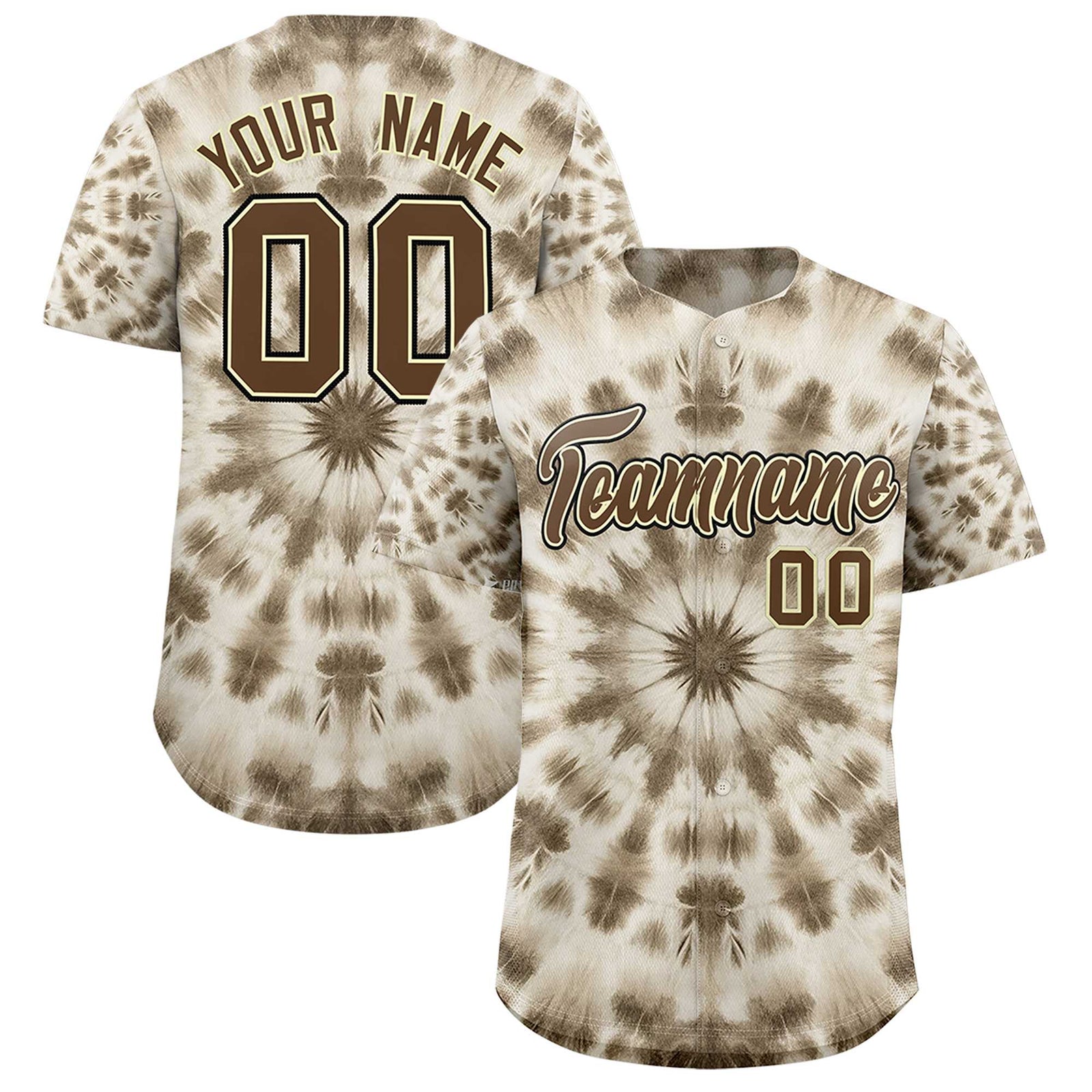 Custom Multi Color Tie-Dye Graffiti Pattern Authentic Baseball Jersey