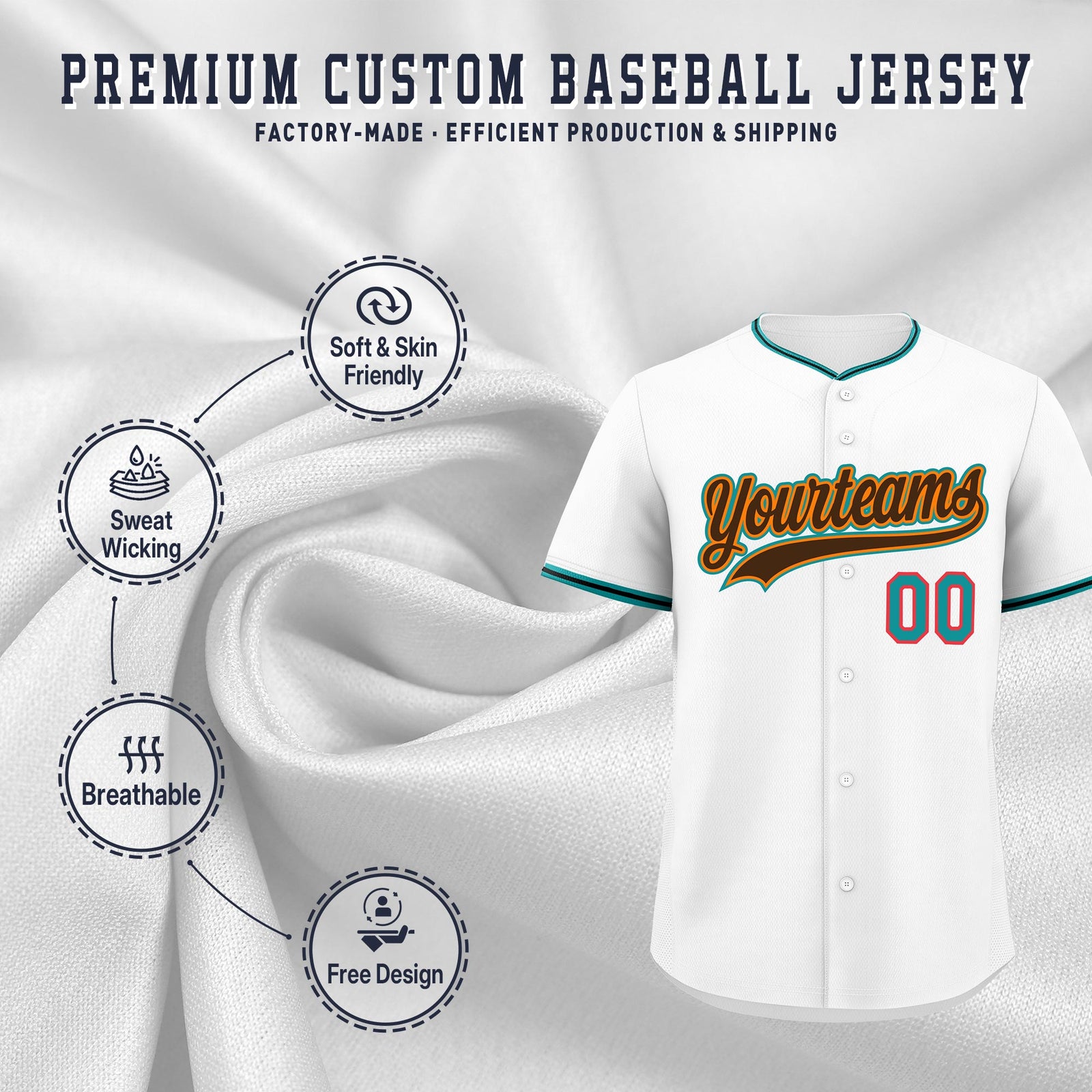 Custom White Black Teal Classic Style Stitched Sports Uniform For Men Women Youth Personalized Quick Dry Baseball Jersey| KXKSHOP