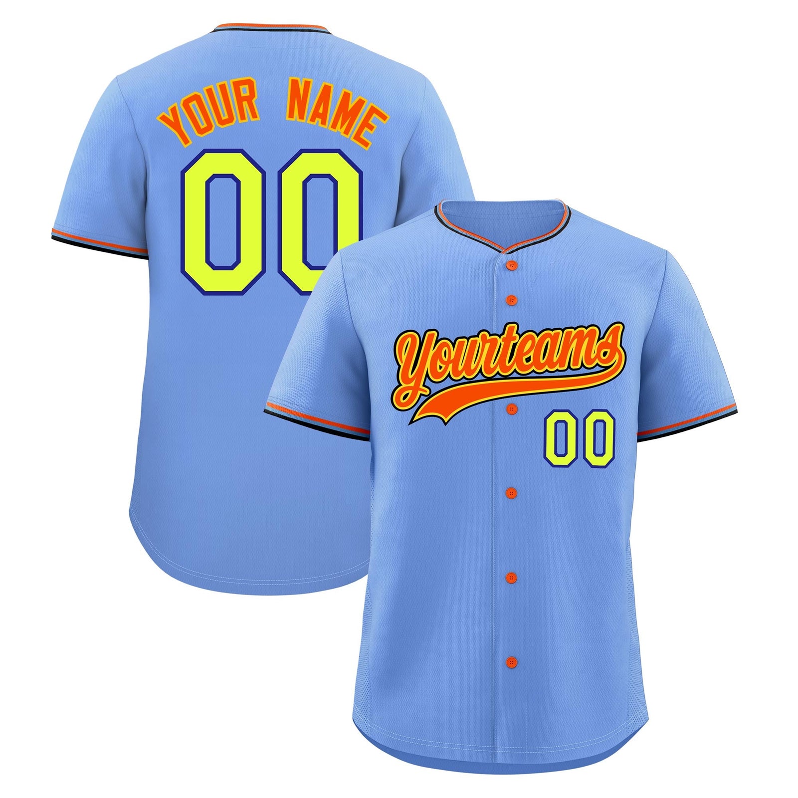 Custom Light Blue Powder Blue Black Classic Style Stitched Sports Uniform For Men Women Youth Personalized Quick Dry Baseball Jersey| KXKSHOP