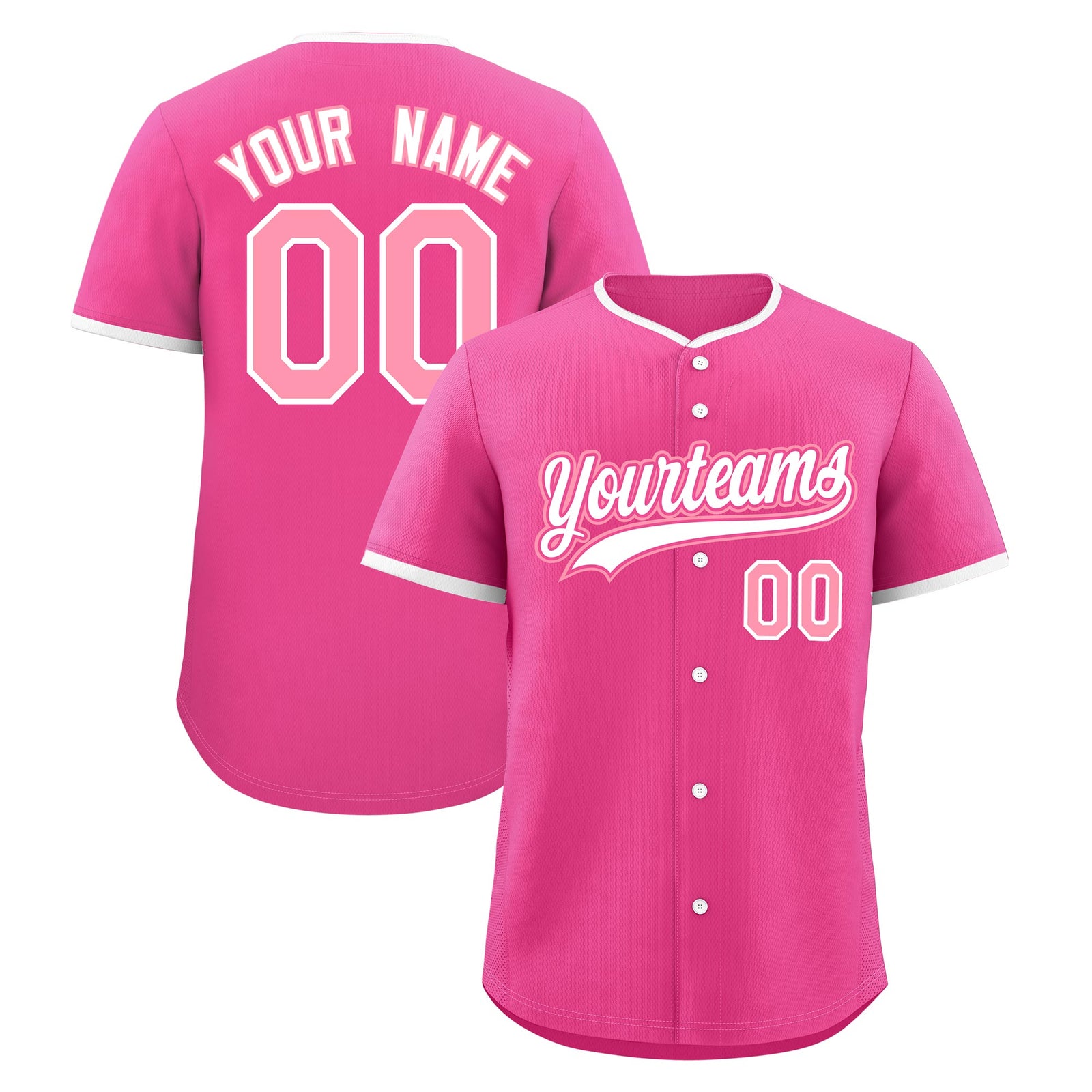Custom Pink White Light Pink Classic Style Stitched Sports Uniform For Men Women Youth Personalized Lightweight Baseball Jersey| KXKSHOP