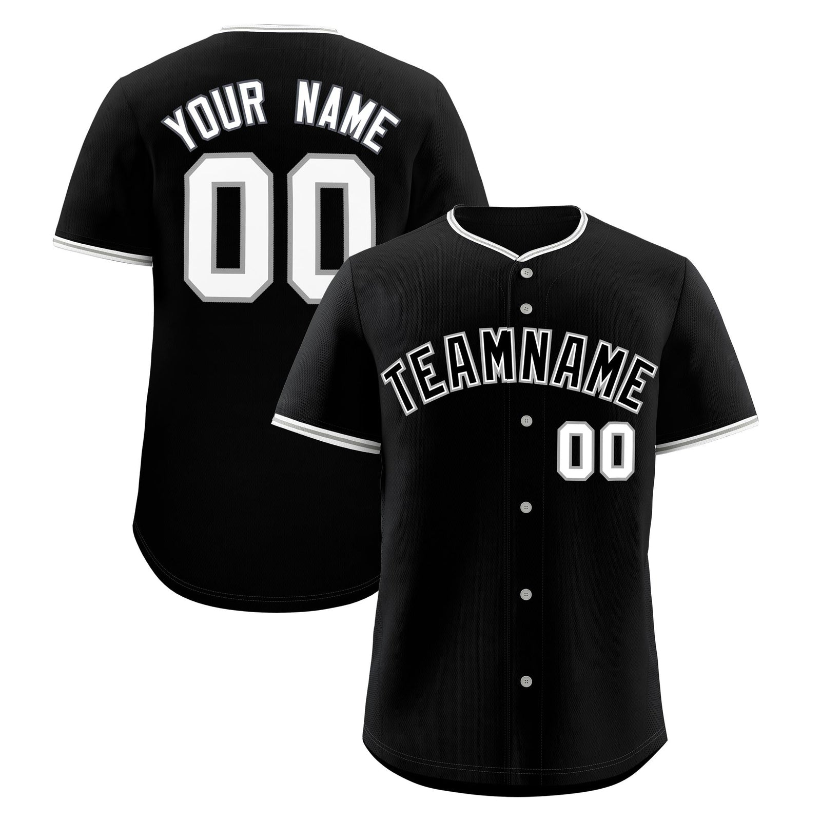 Custom Black Gray White Classic Style Stitched Sports Uniform For Men Women Youth Personalized Quick Dry Baseball Jersey| KXKSHOP