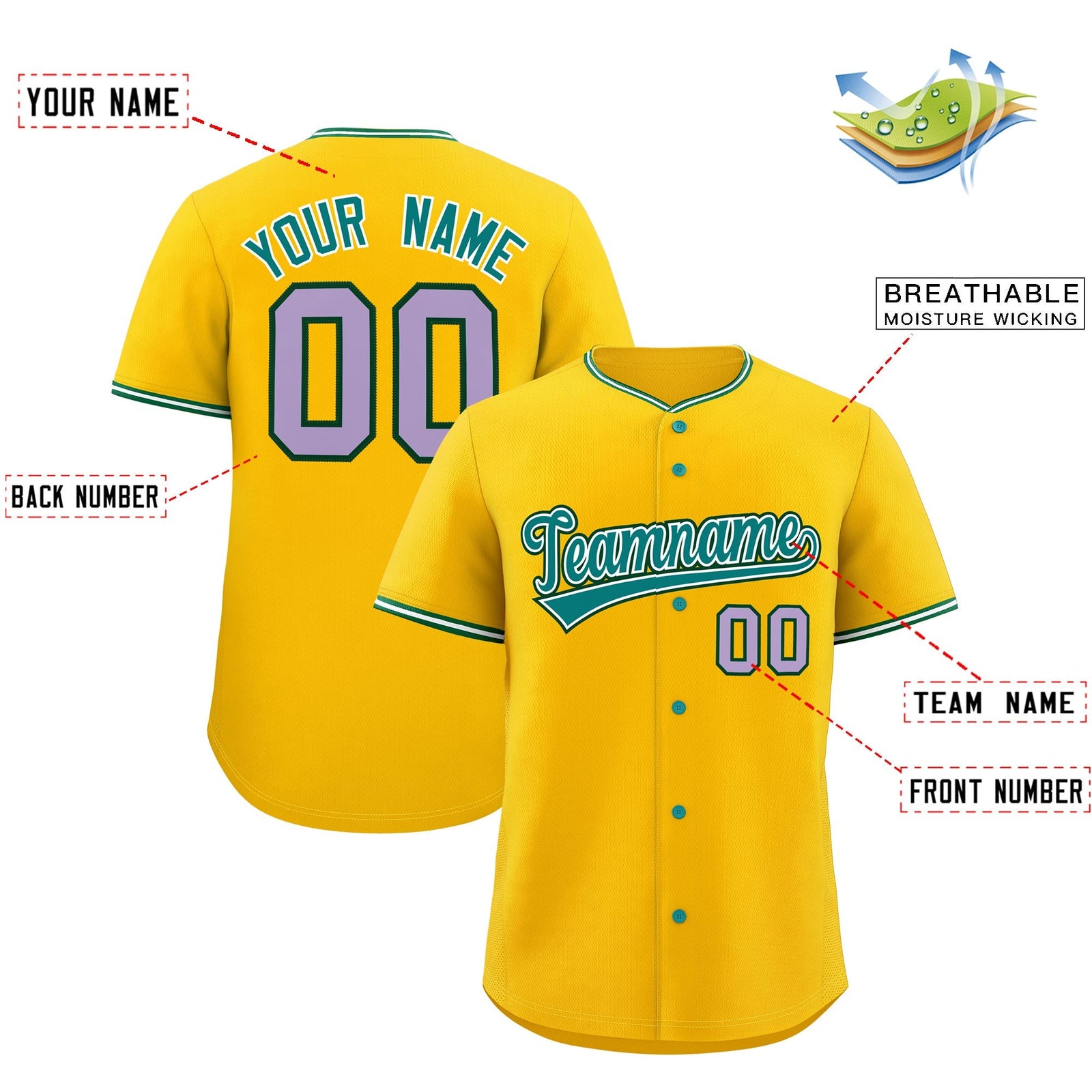 Custom Yellow White Green Classic Style Stitched Sports Uniform For Men Women Youth Personalized Quick Dry Baseball Jersey| KXKSHOP