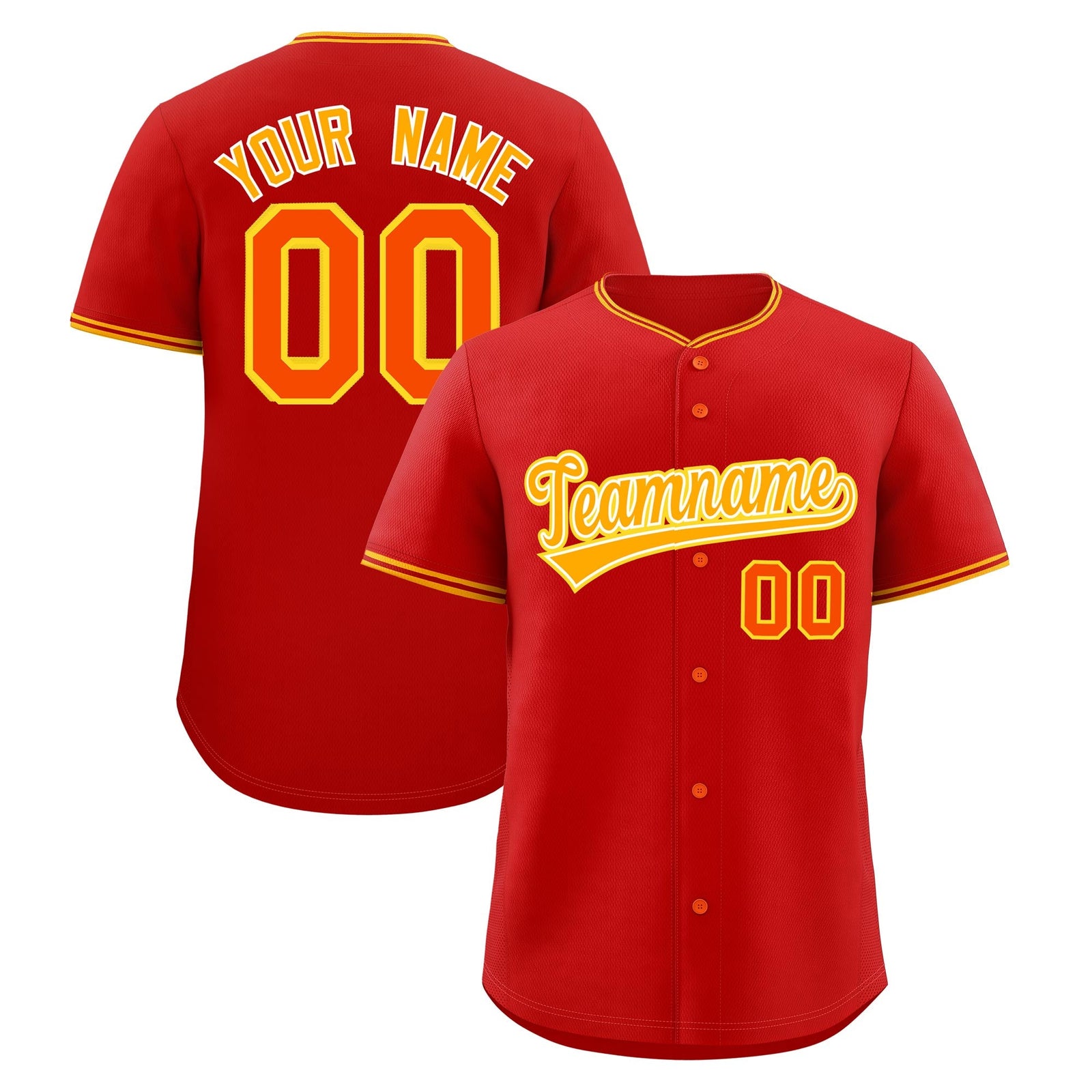 Custom Red Yellow White Classic Style Stitched Sports Uniform For Men Women Youth Personalized Quick Dry Baseball Jersey| KXKSHOP