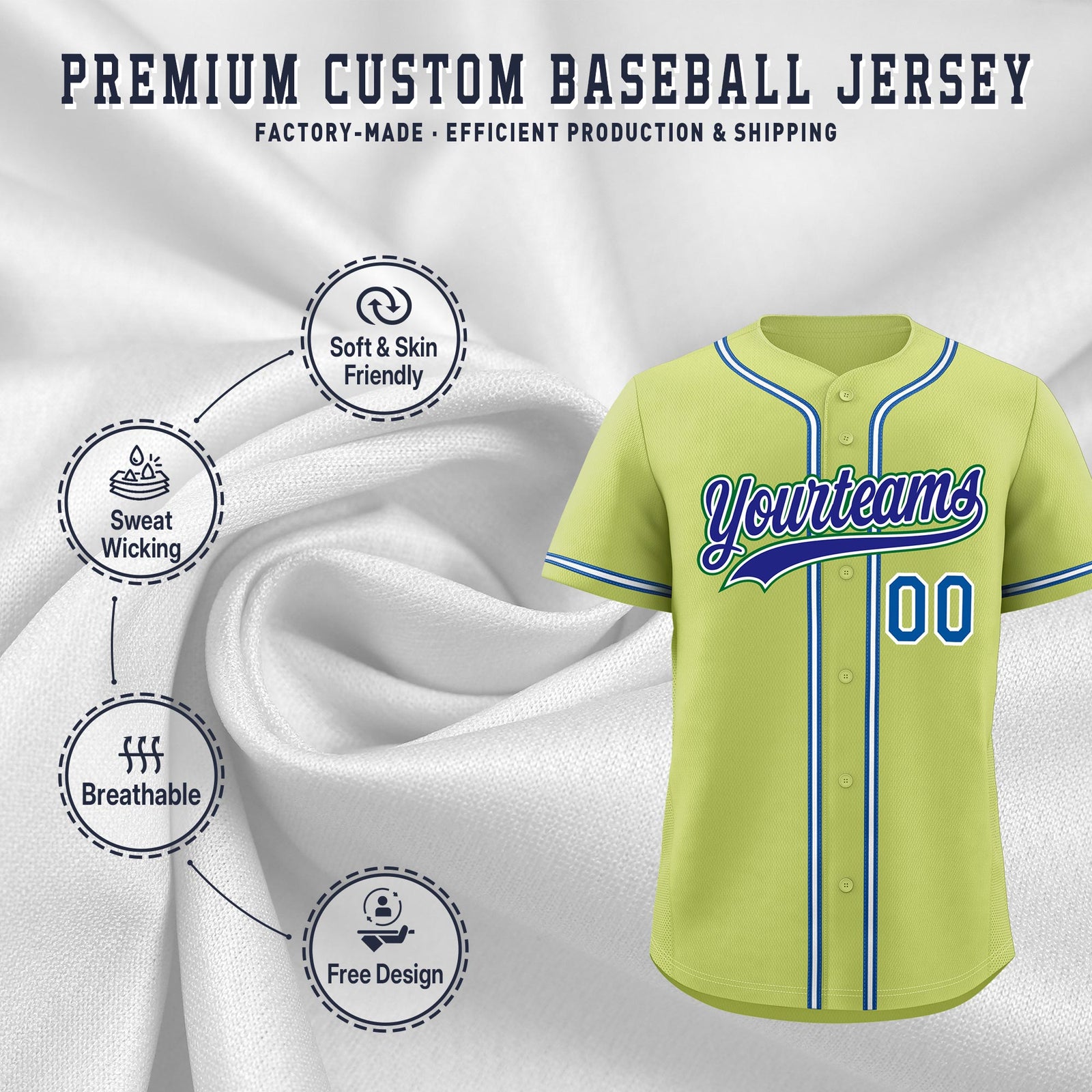 Custom Champagne Classic Style Stitched Sports Uniform Personalized For Teams Quick Dry Baseball Jersey| KXKSHOP