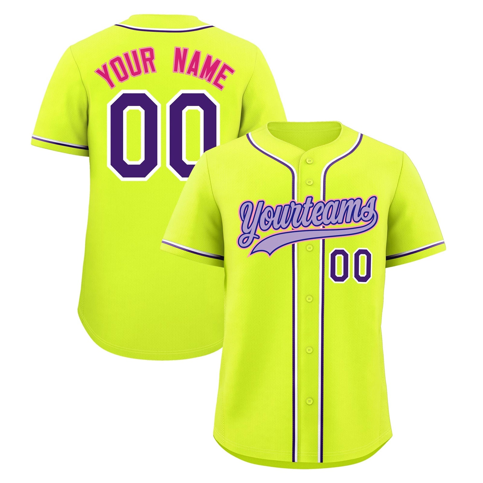 Custom Fluorescent Green Classic Style Stitched Sports Uniform Personalized For Teams Lightweight Baseball Jersey| KXKSHOP