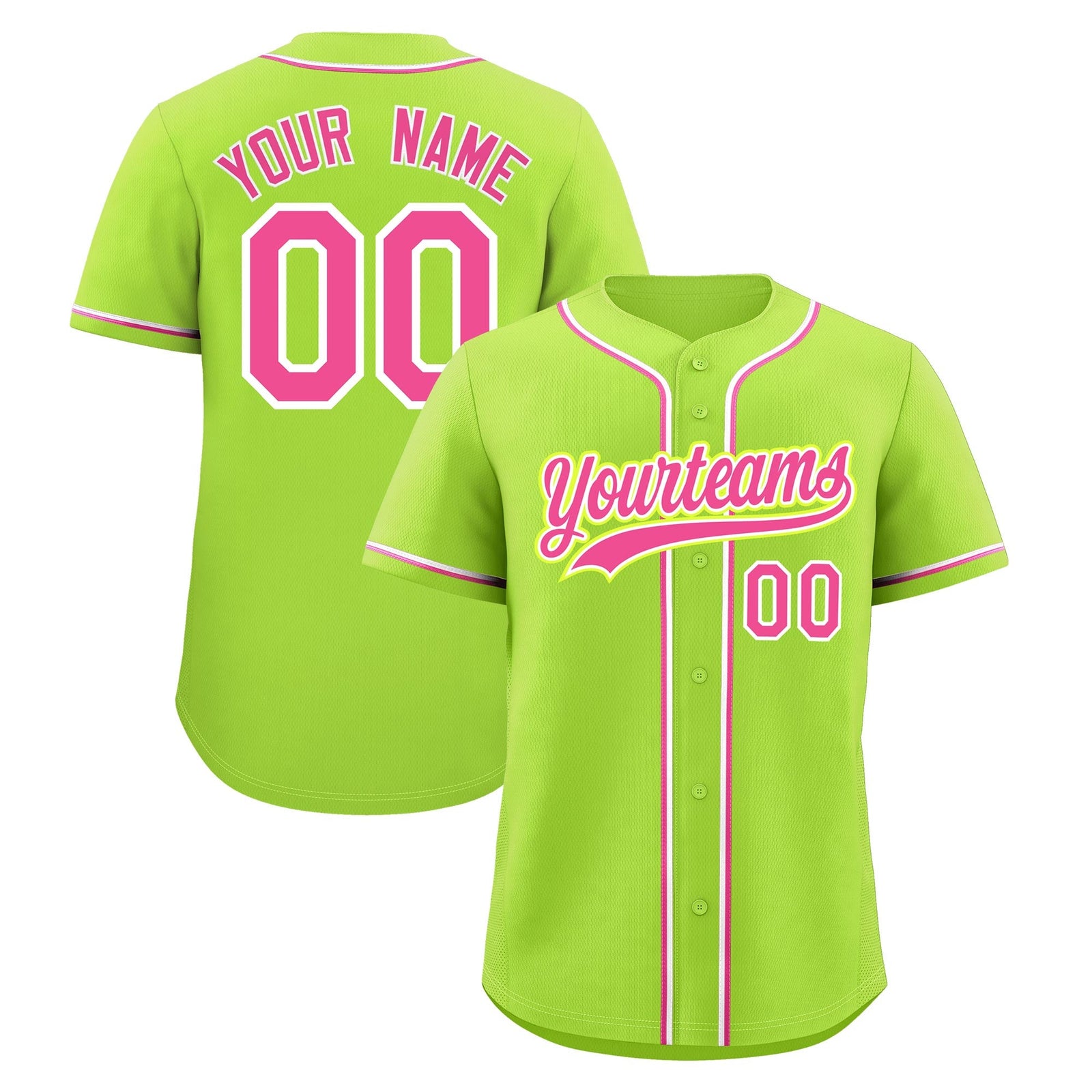 Custom Neon Green Classic Style Stitched Sports Uniform Personalized For Teams Quick Dry Baseball Jersey| KXKSHOP