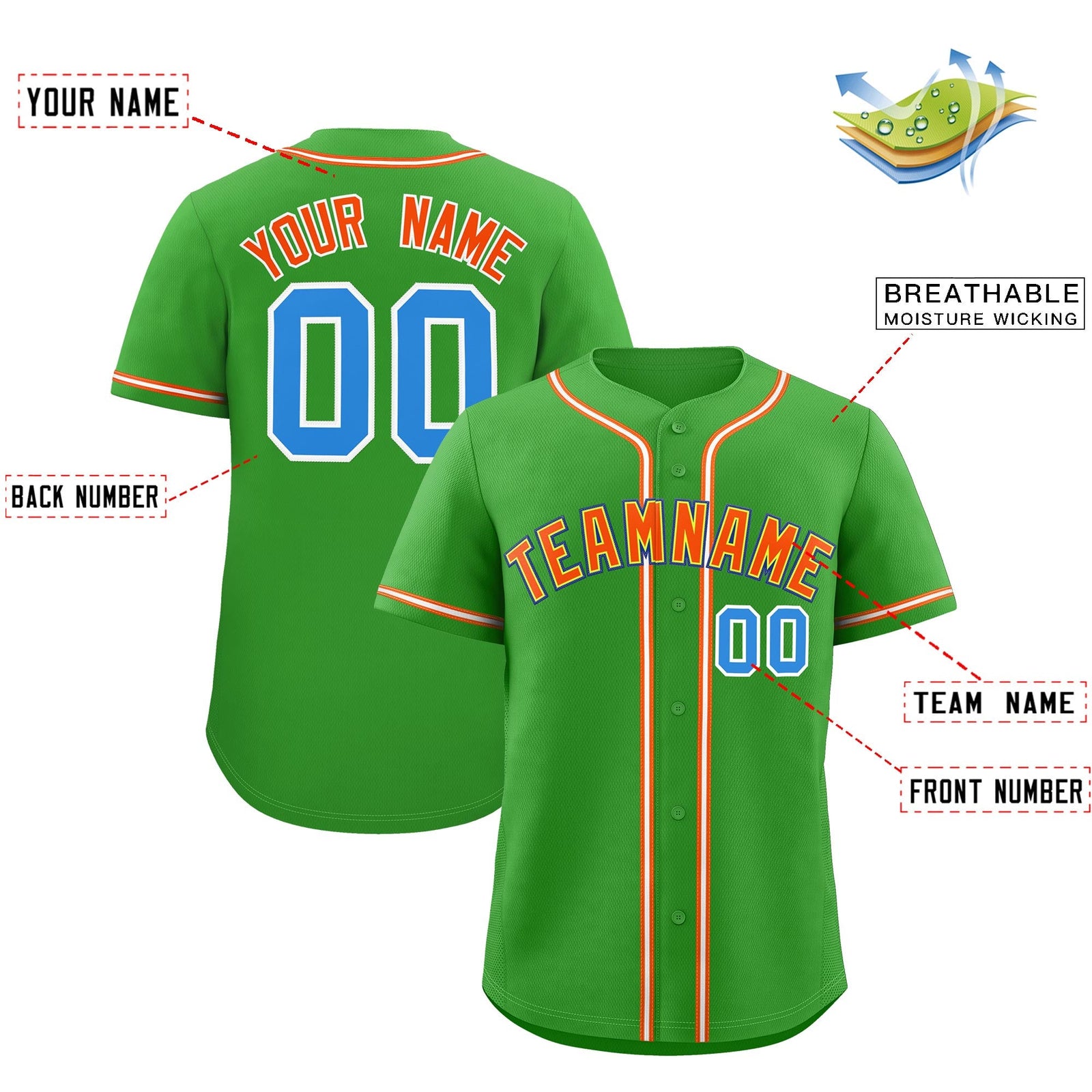 Custom Light Green Classic Style Stitched Sports Uniform Personalized For Teams Lightweight Baseball Jersey| KXKSHOP